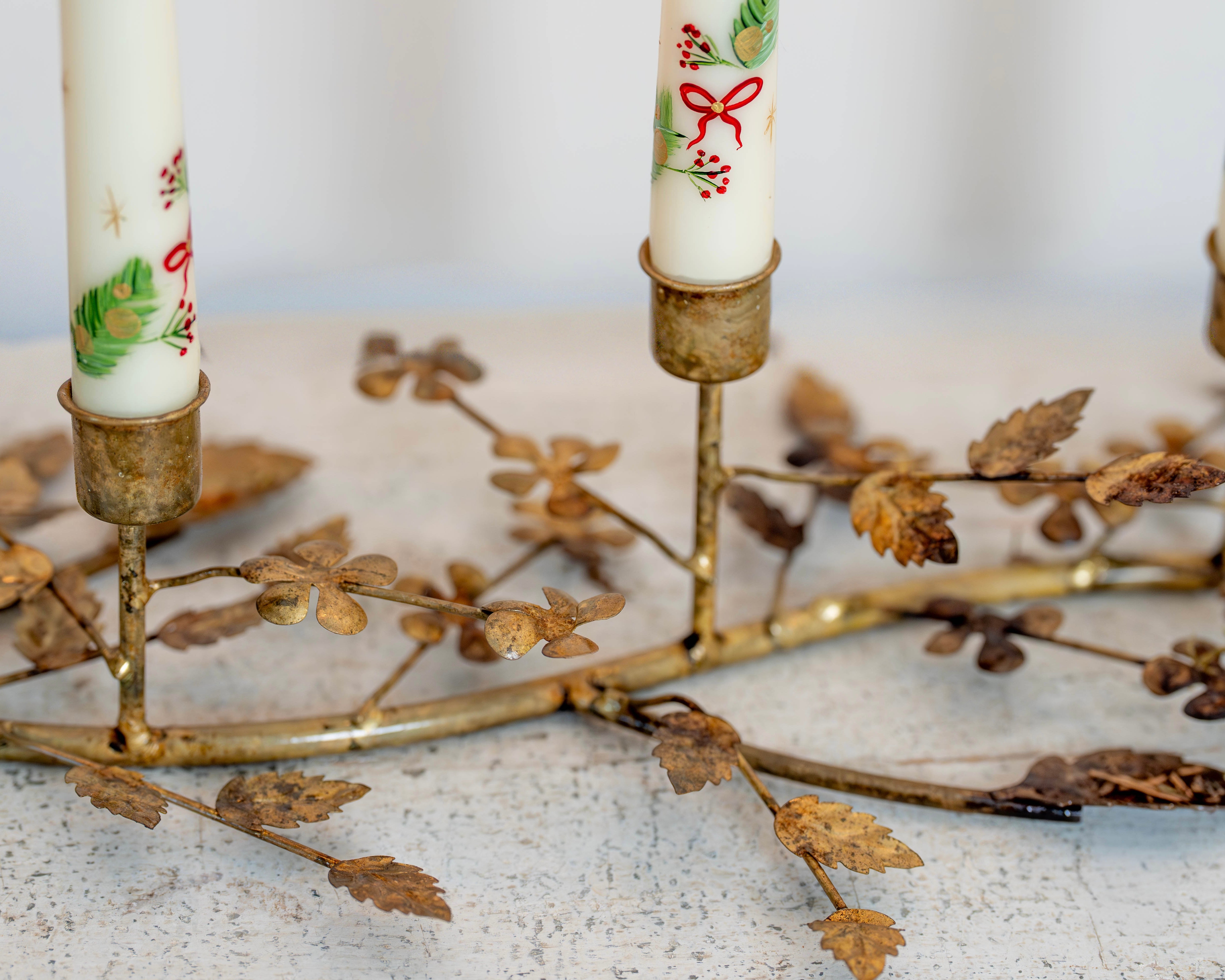 Antique Gold Branch Candle Holder