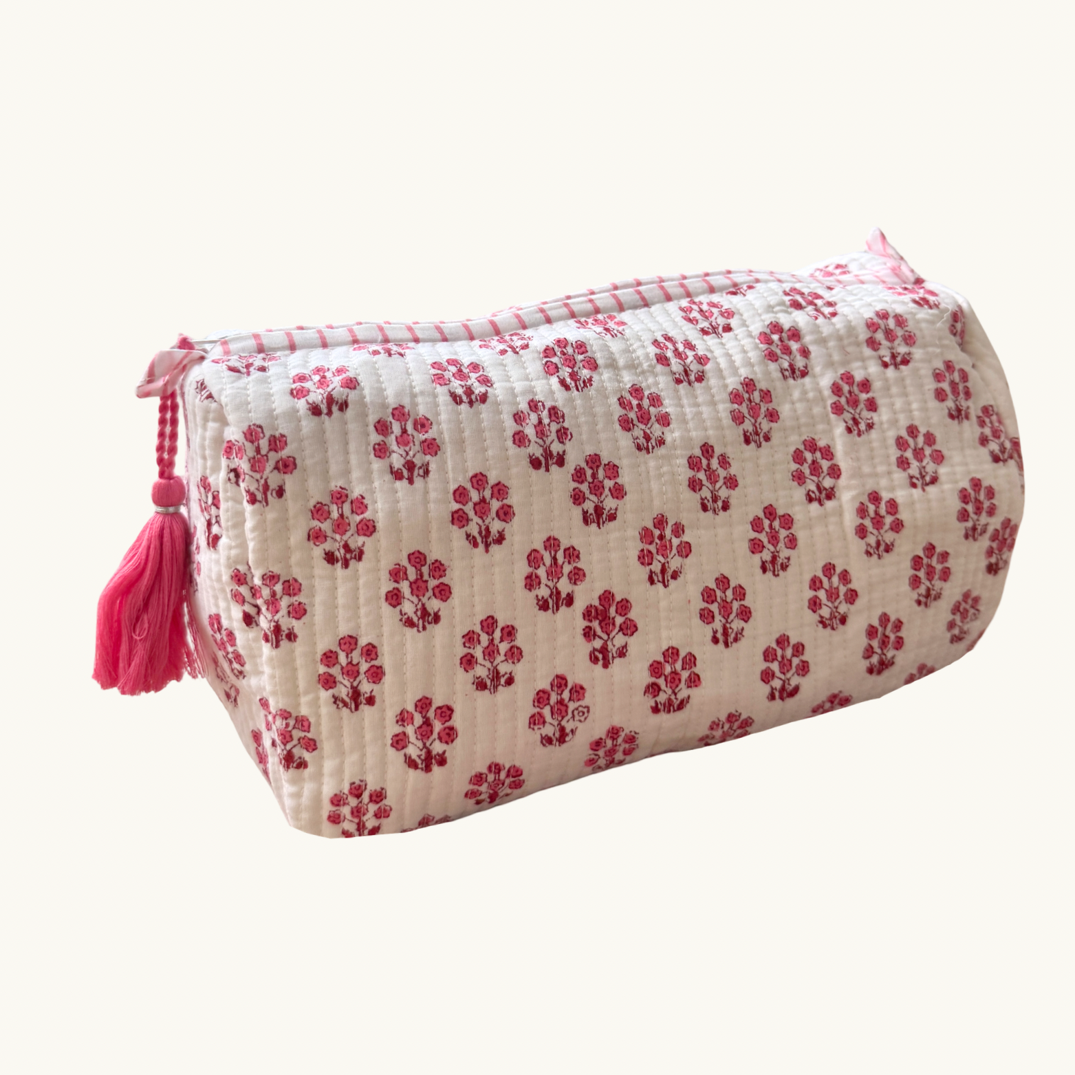 Pink Daphne Handblocked Wash Bag