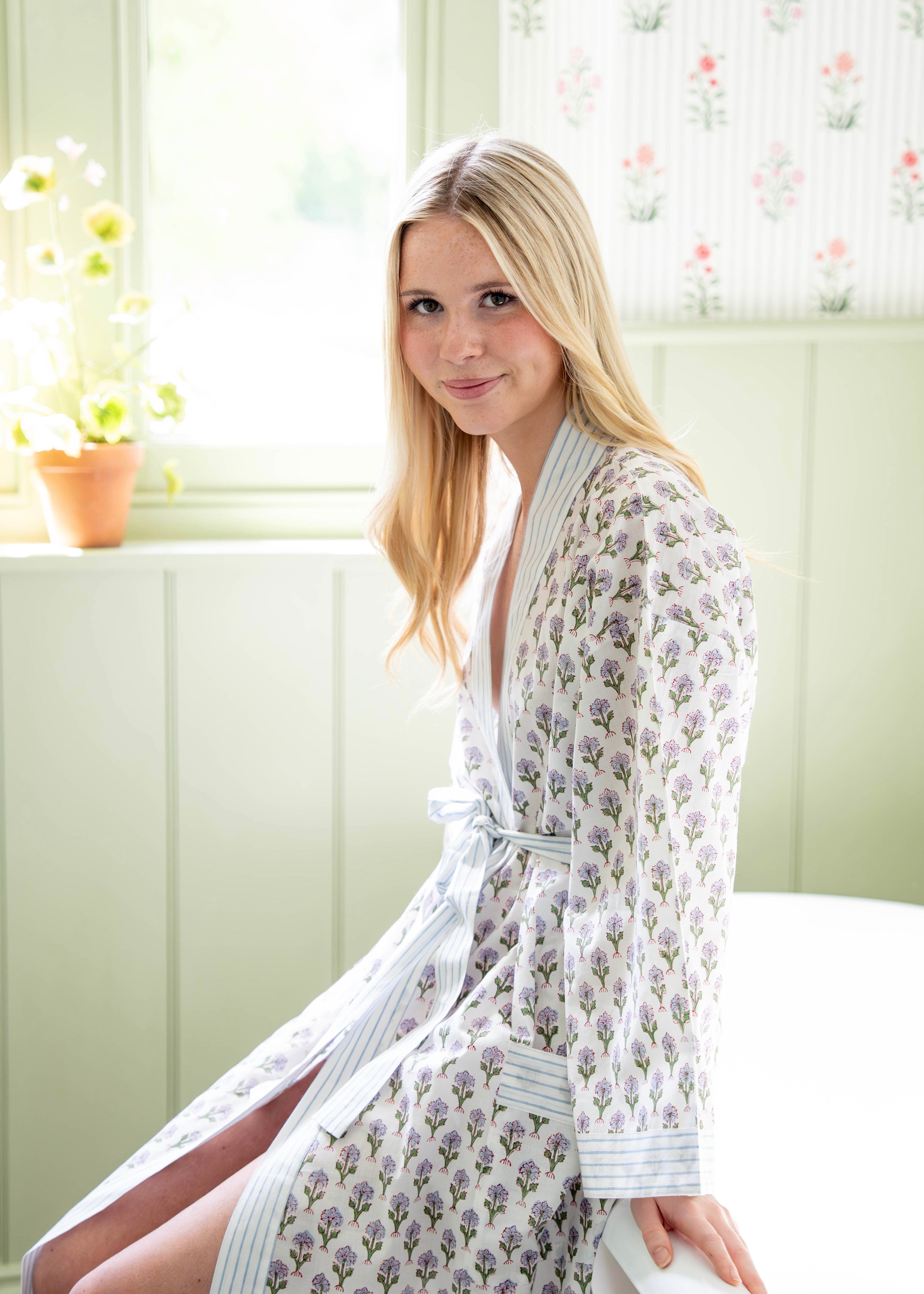 Blue Jemima Cotton Bathrobe