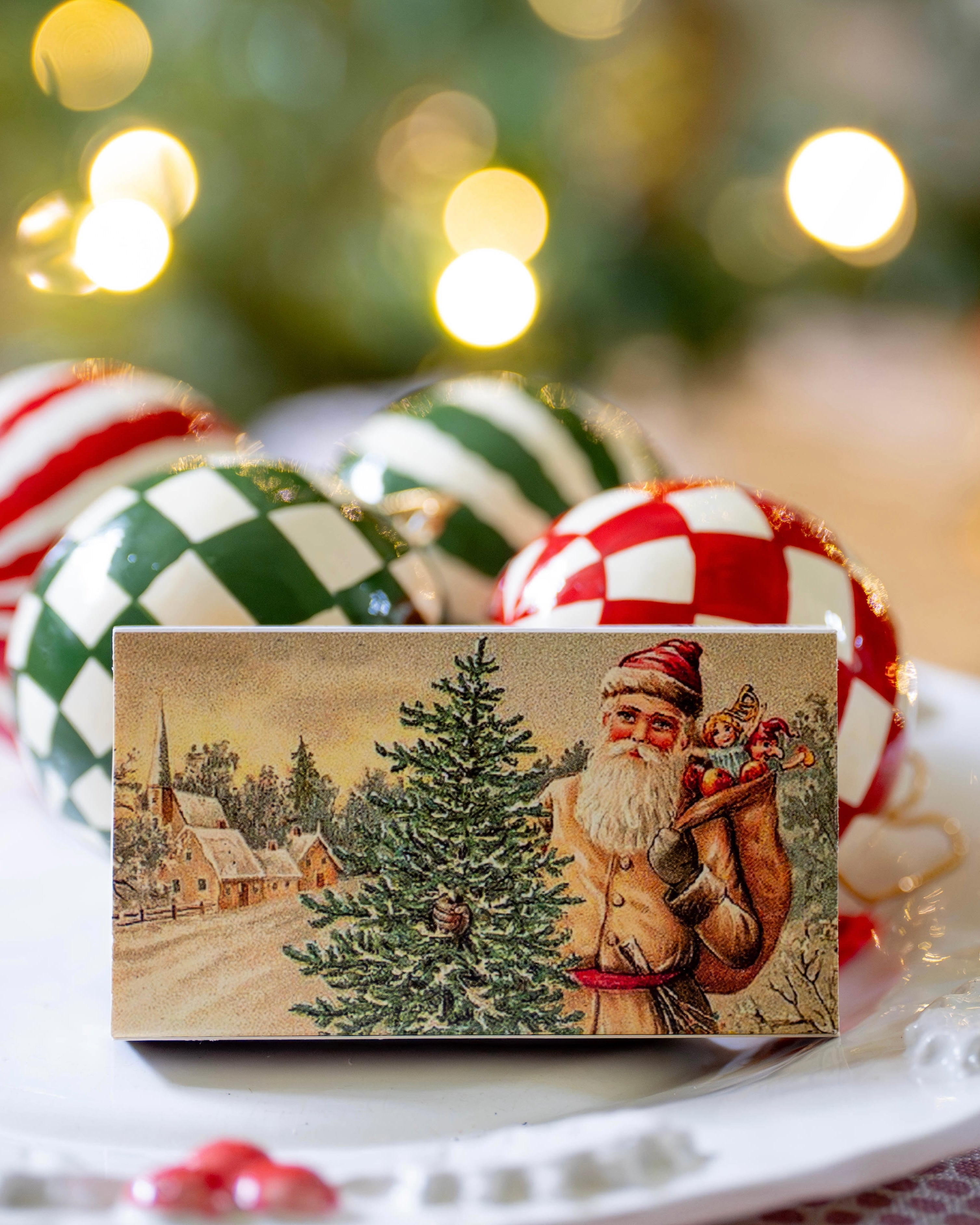 Vintage Santa and Girl Matches