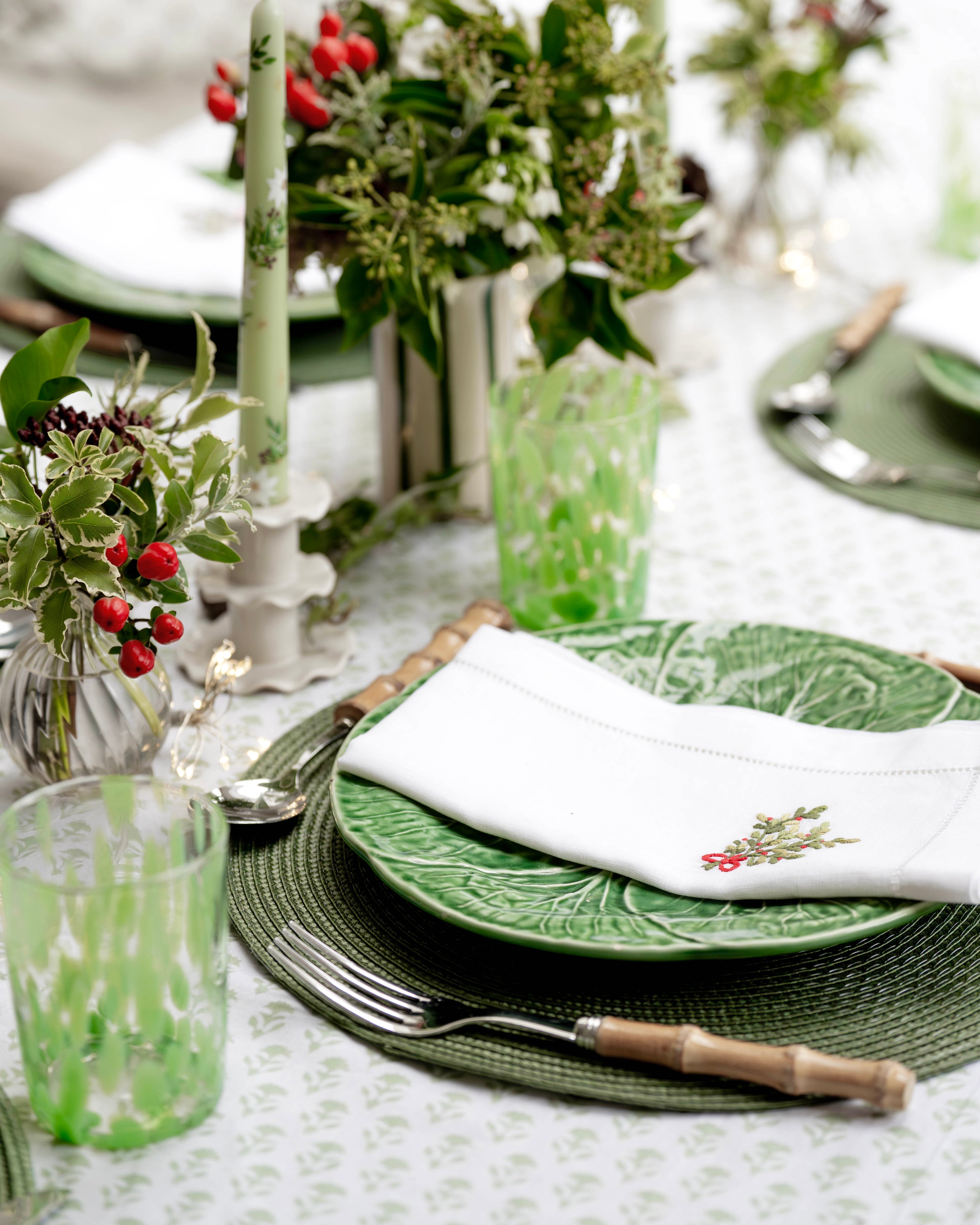 Festive Bunch Embroidered Napkins (Set of 2)