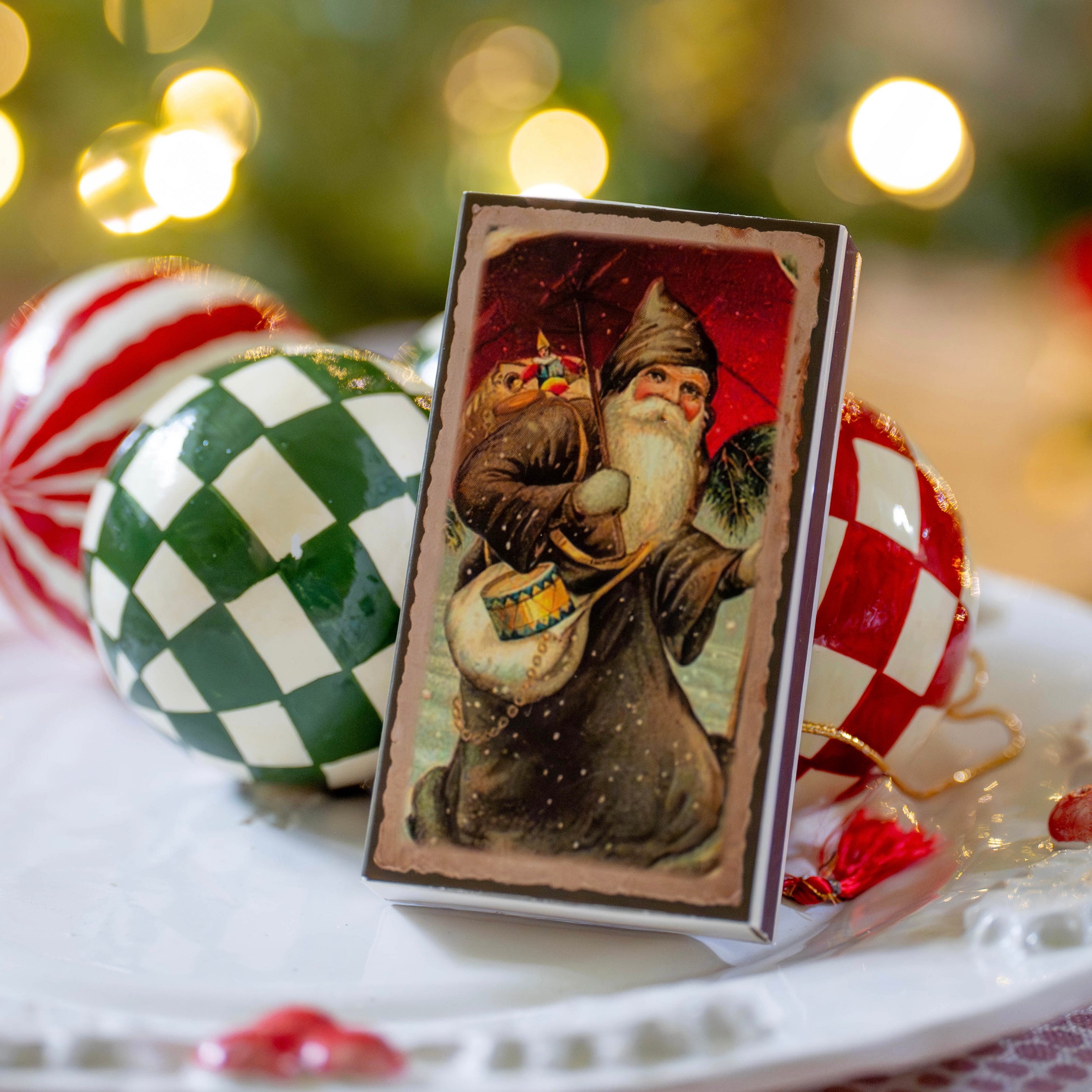 Vintage Father Christmas and Robins Matches
