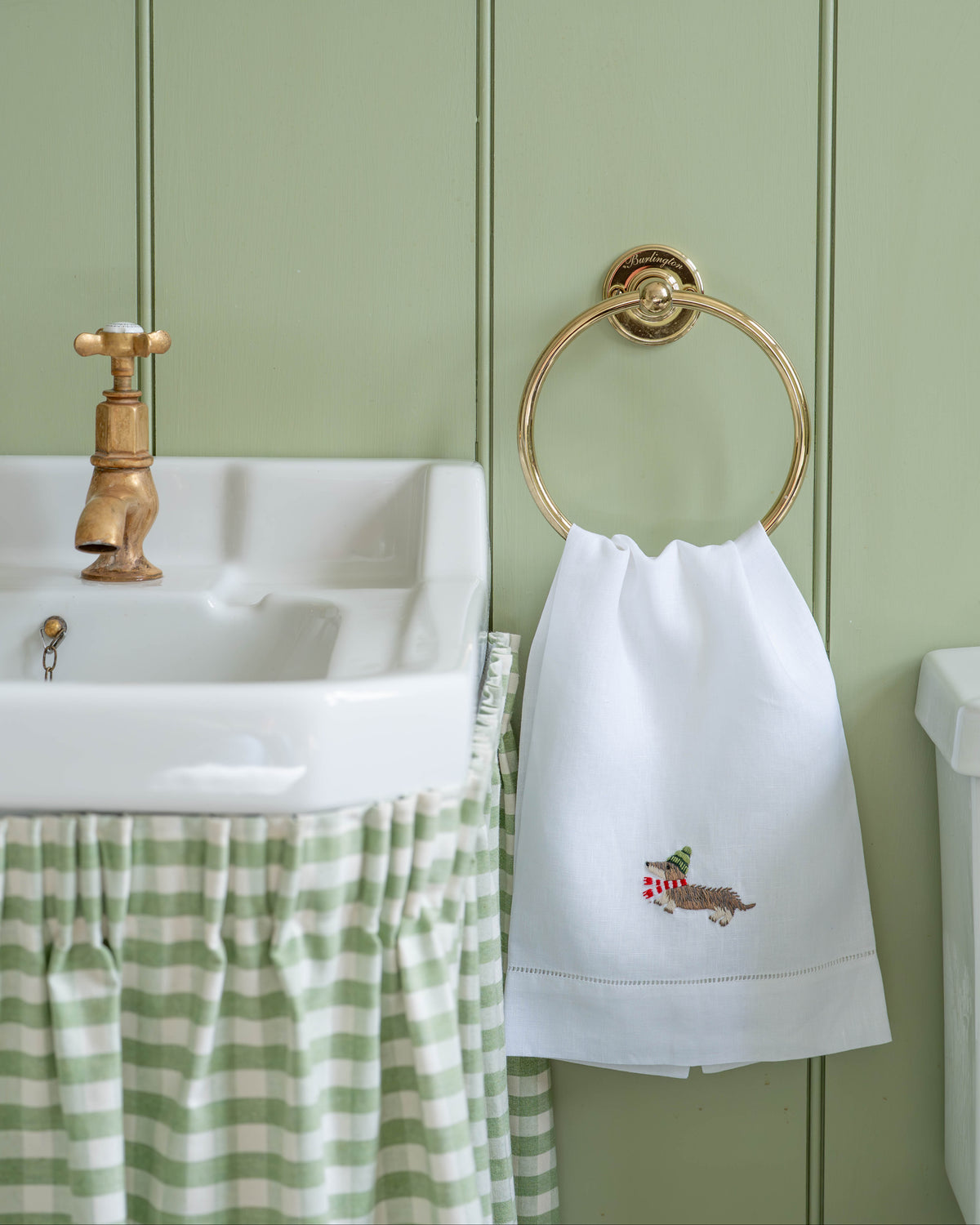 Festive Dachshund Embroidered Hand Towel