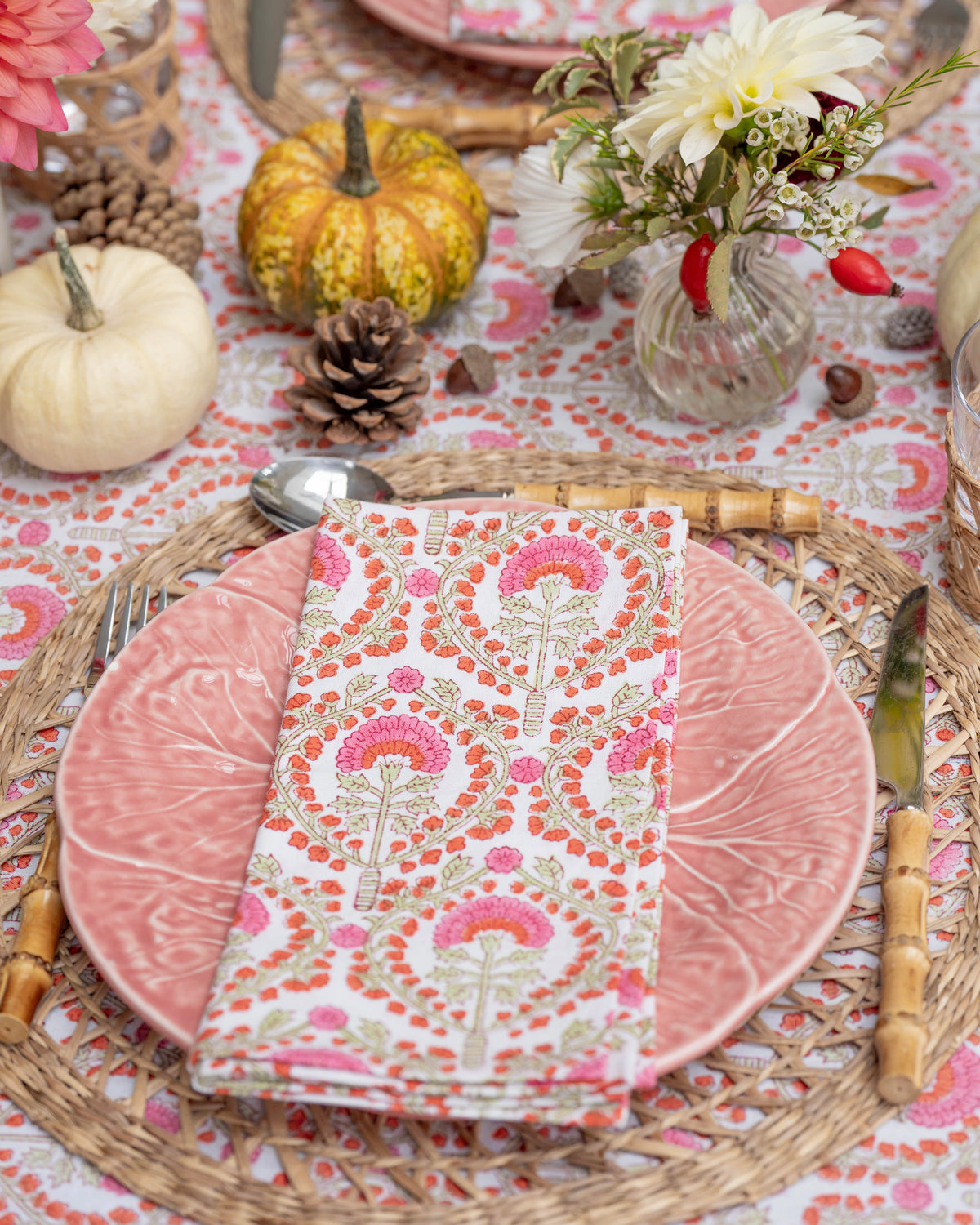 Pink Freya Handblocked Napkins