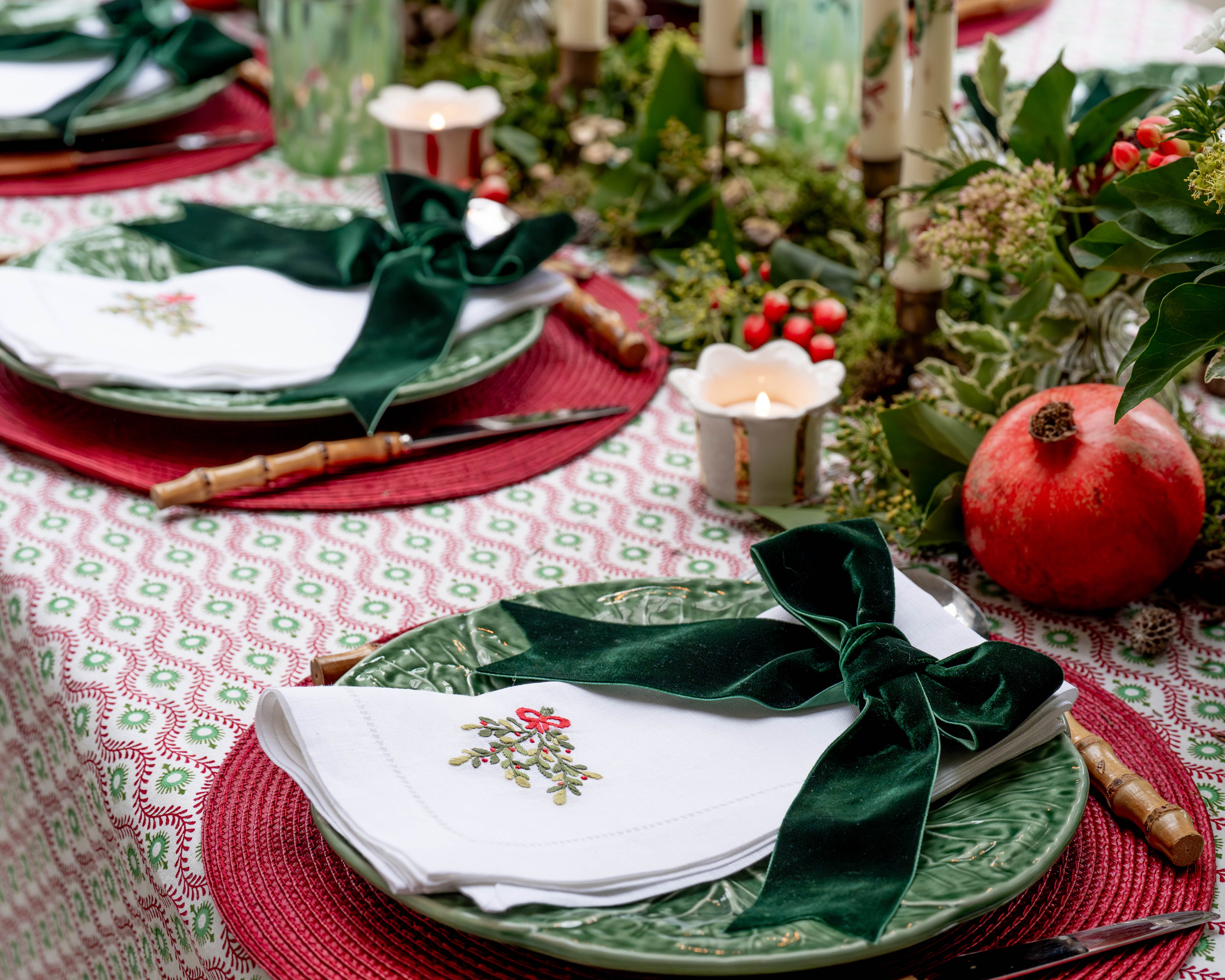 Festive Bunch Embroidered Napkins (Set of 2)