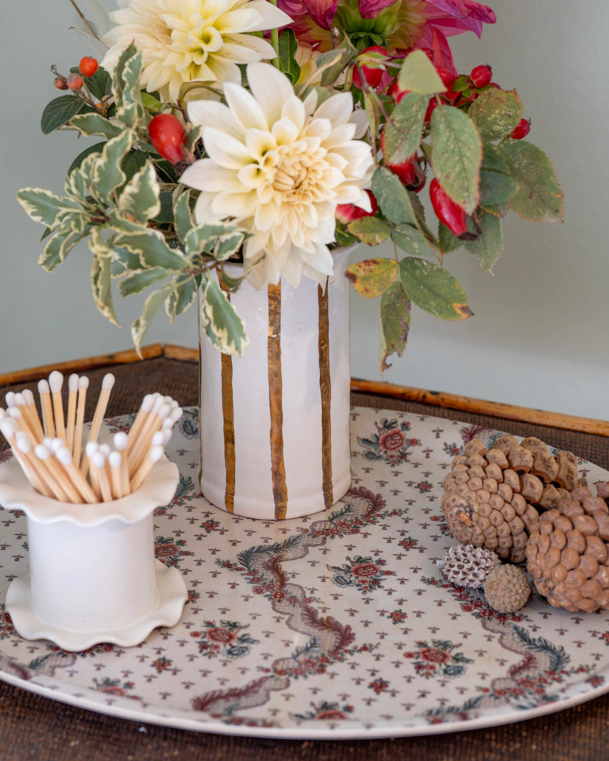 Wickle Birch Wood Tray (Oval)