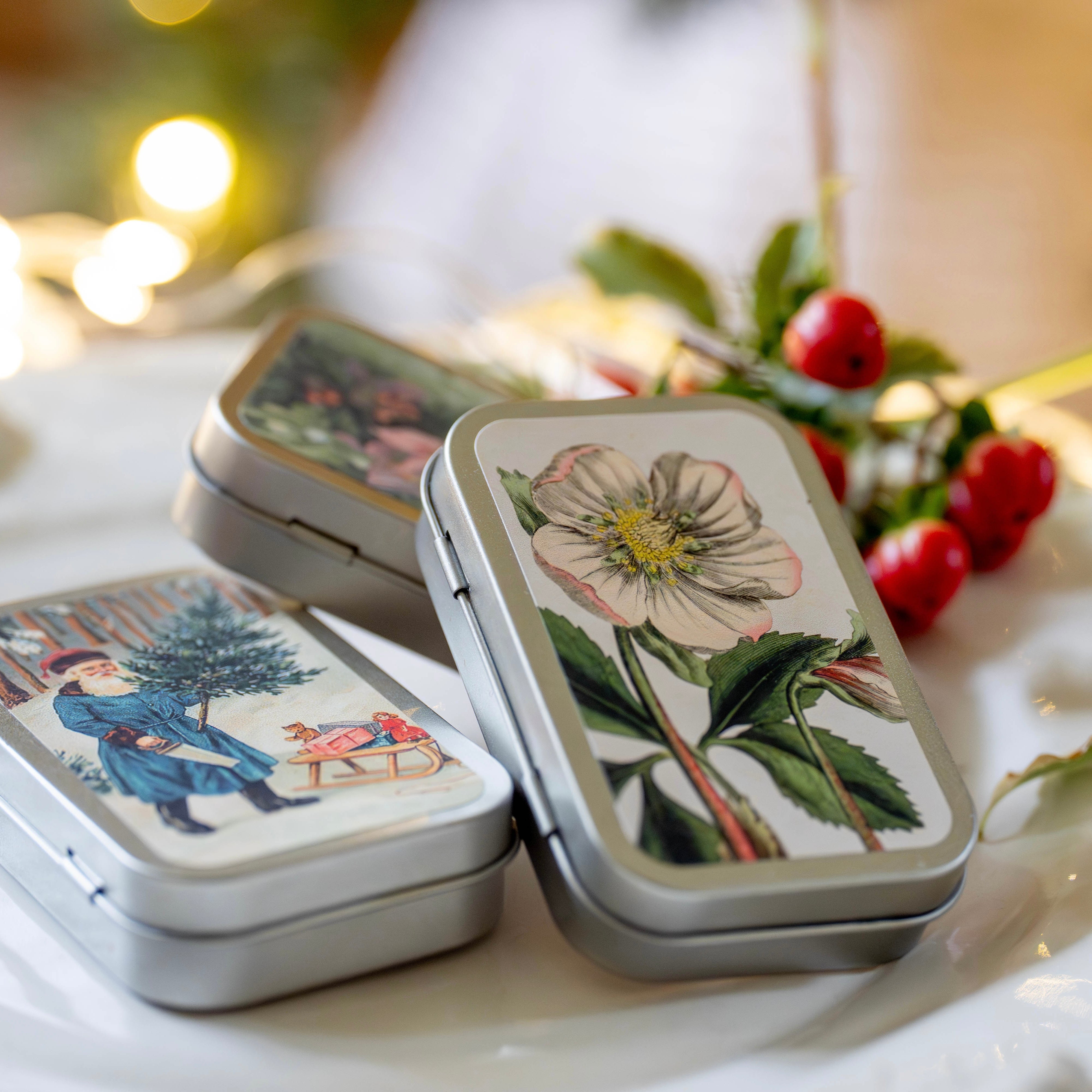 Vintage Festive Pastille Tins