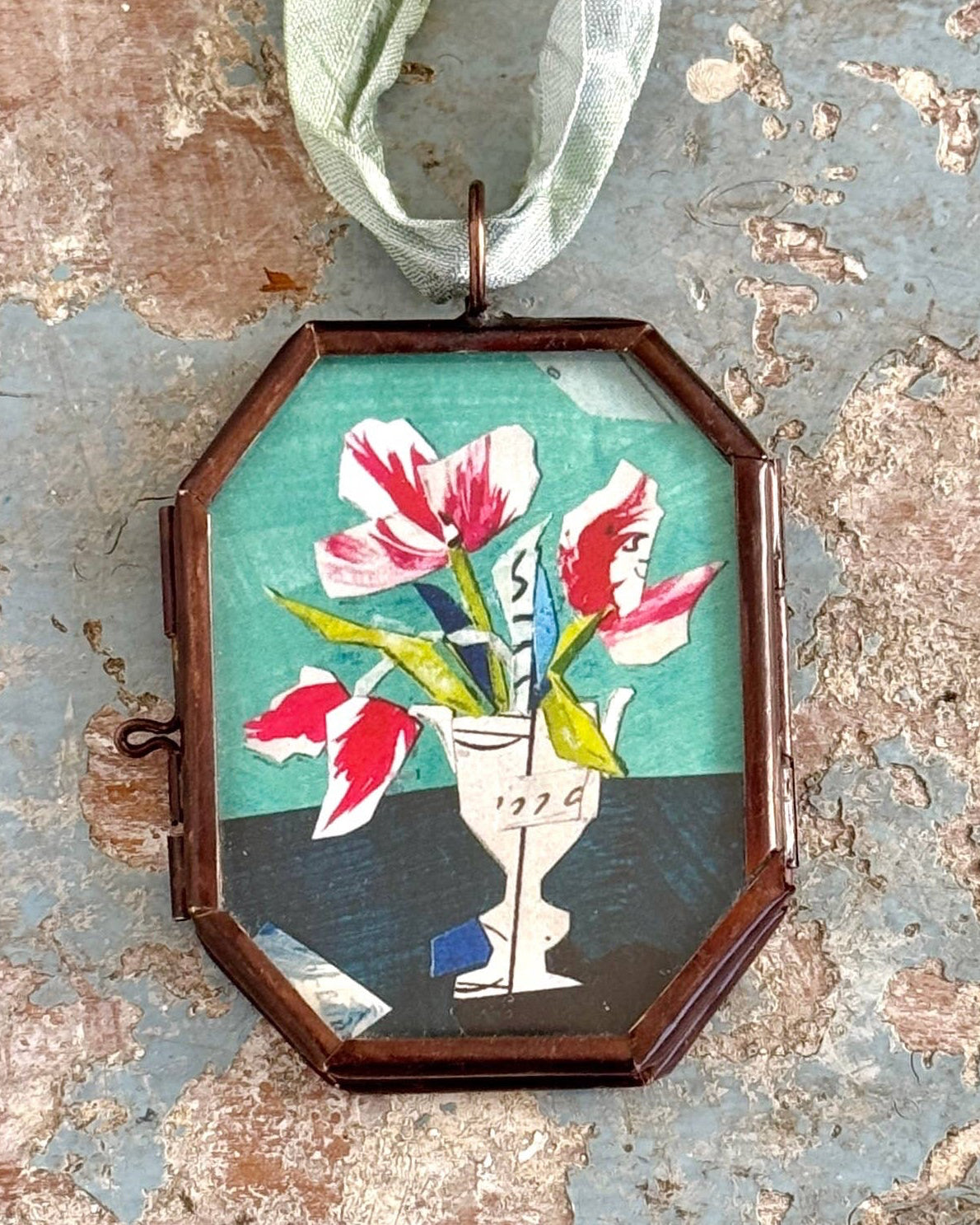 Parrot Tulips Art Locket Ornament