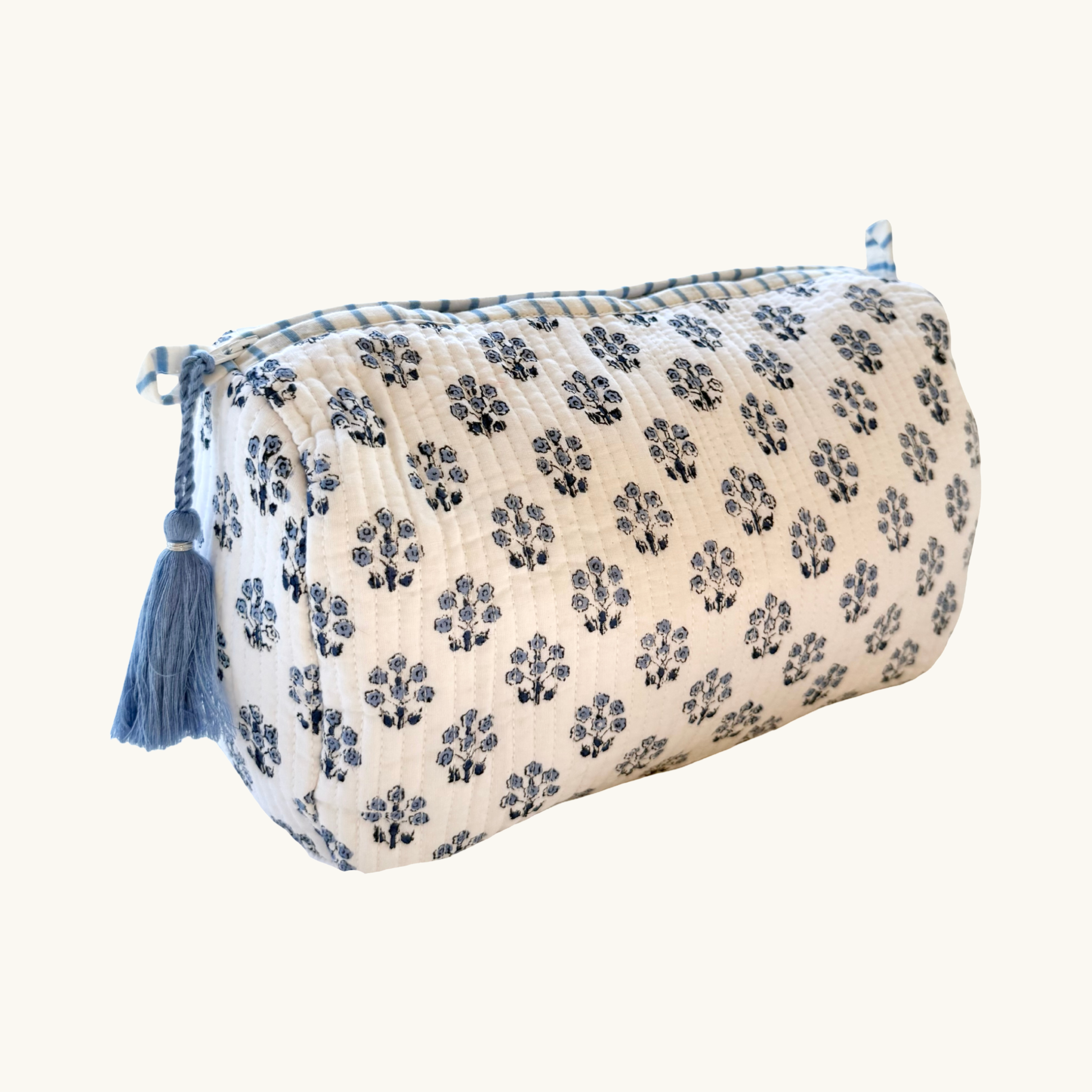 Blue Daphne Handblocked Wash Bag