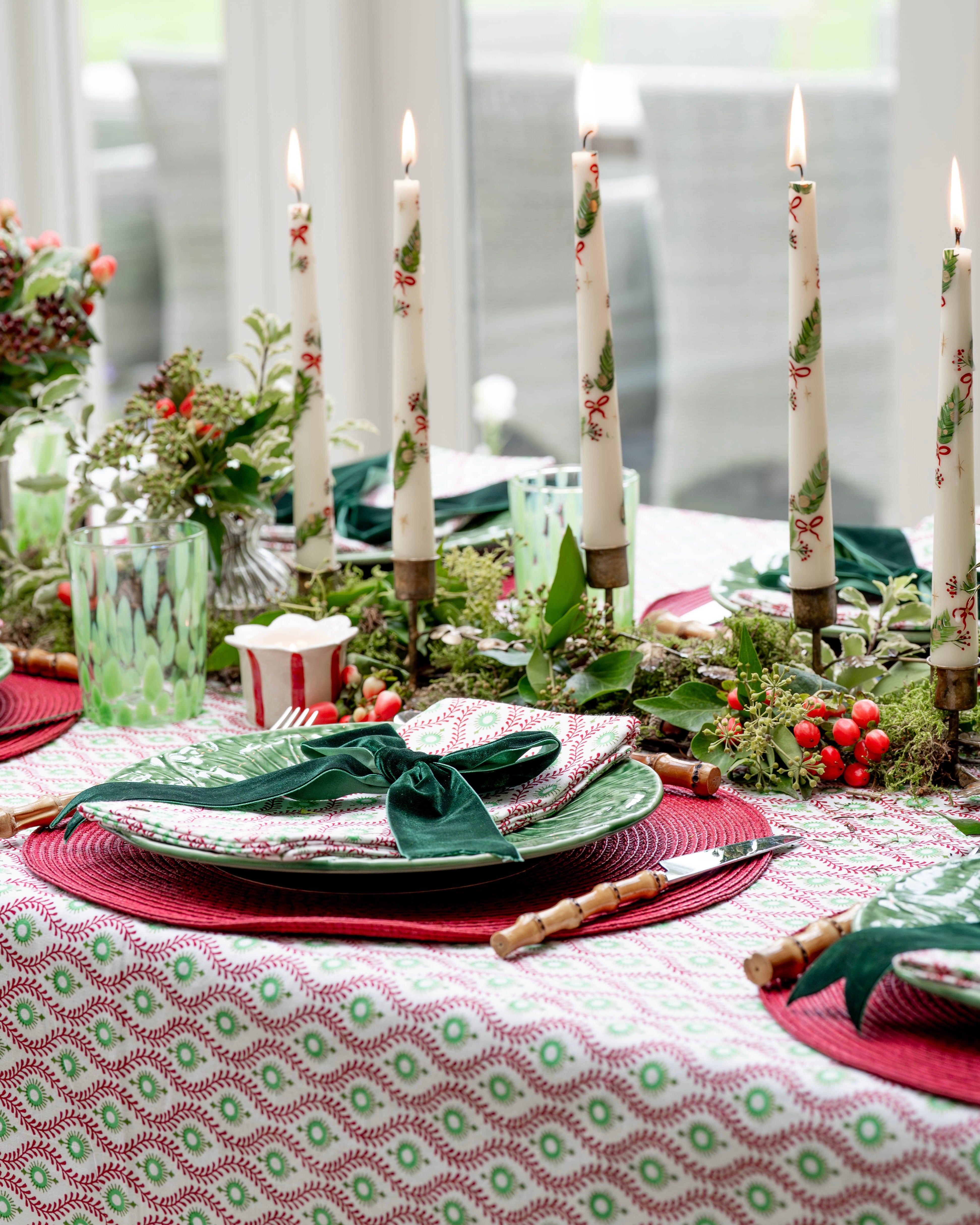 Festive Mila Handblocked Tablecloth
