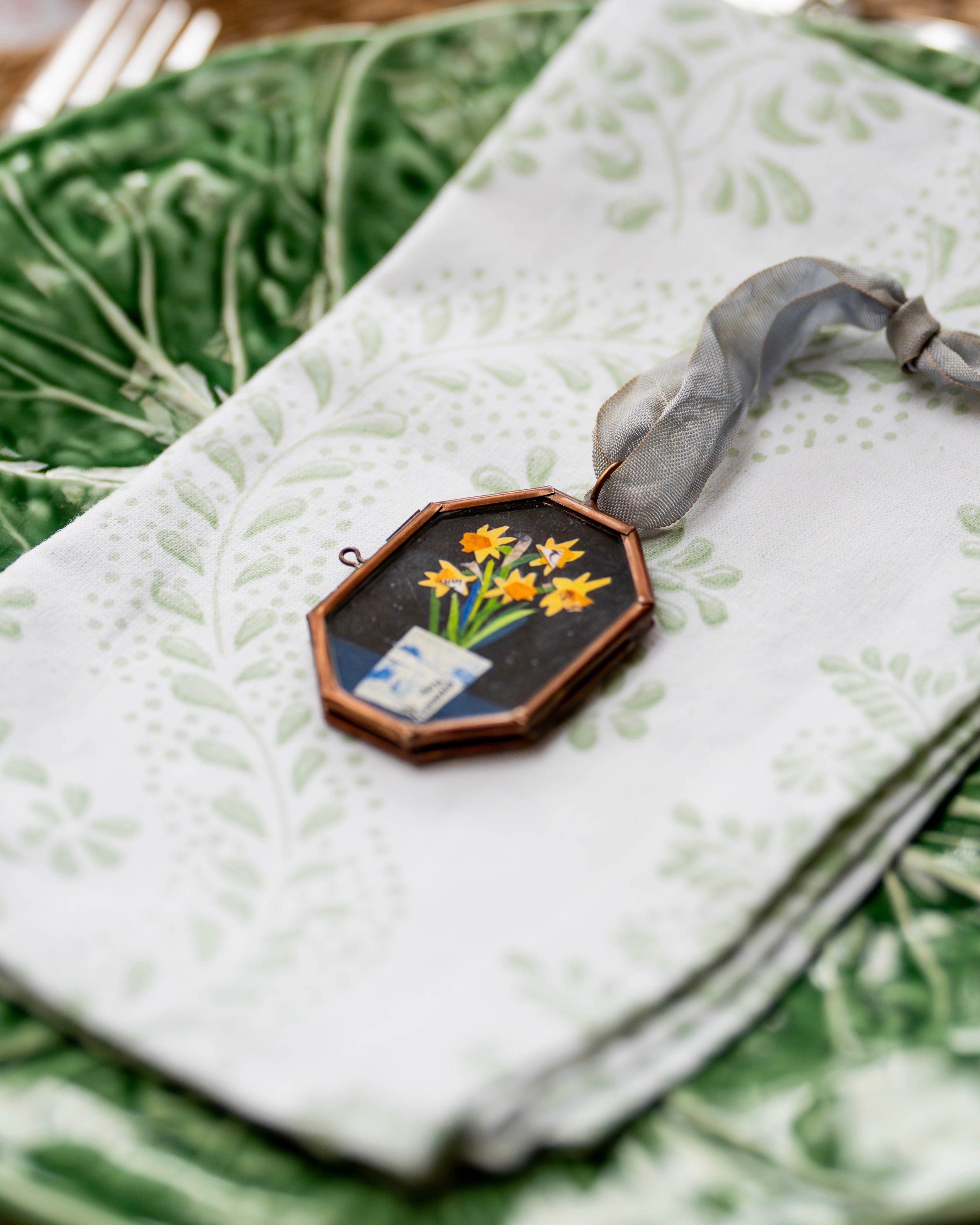 Spring Daffodils Art Locket Ornament