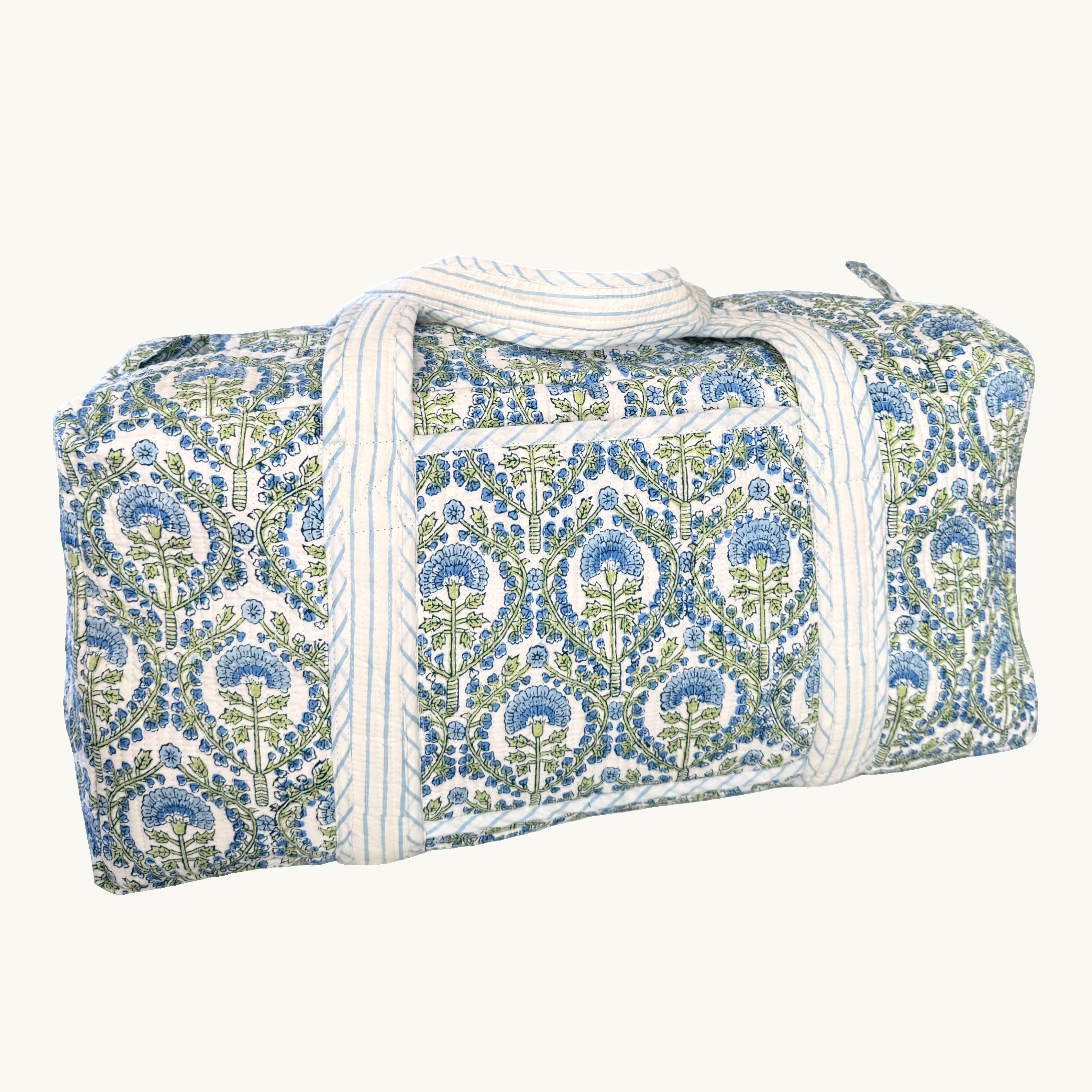 Blue Freya Handblocked Weekend Bag