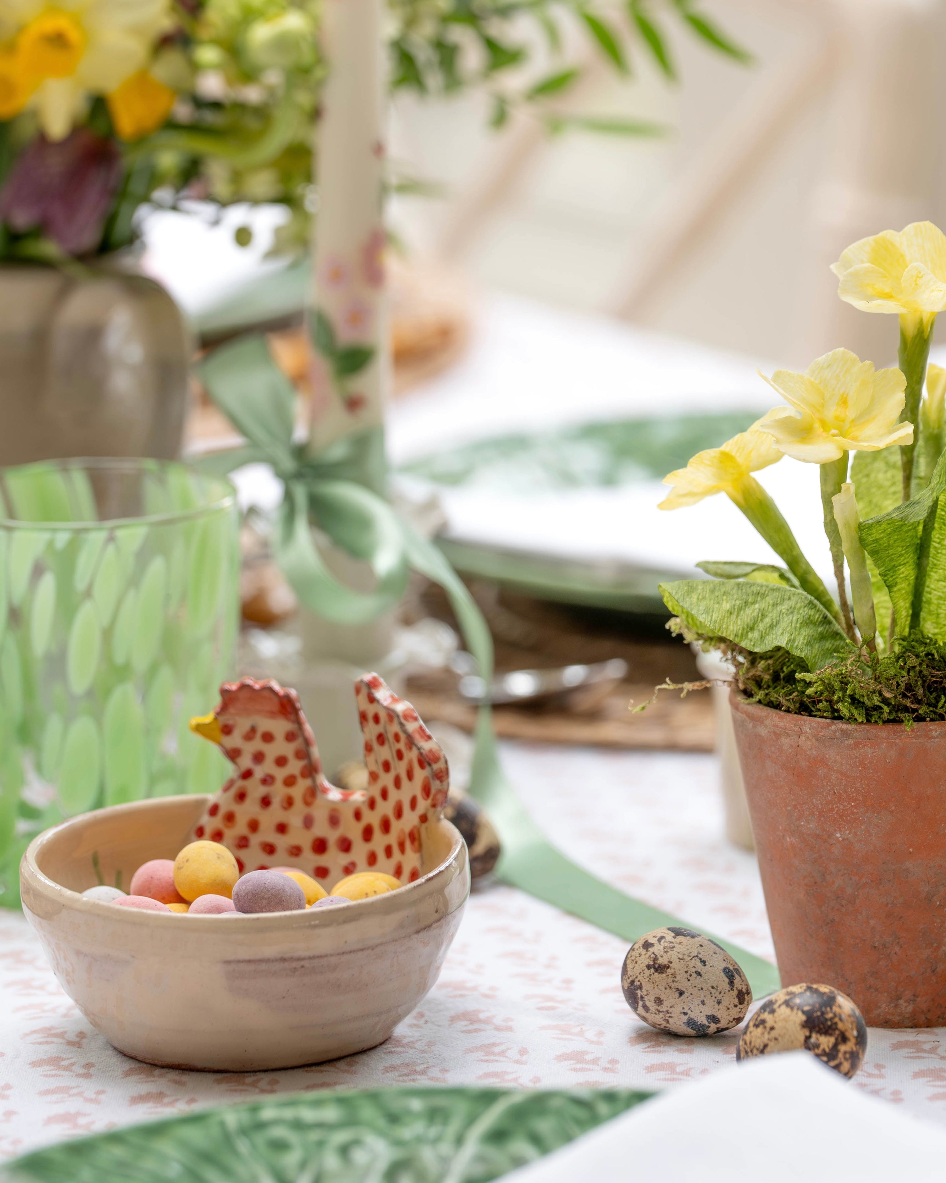 Pink Spotty Hen Dish