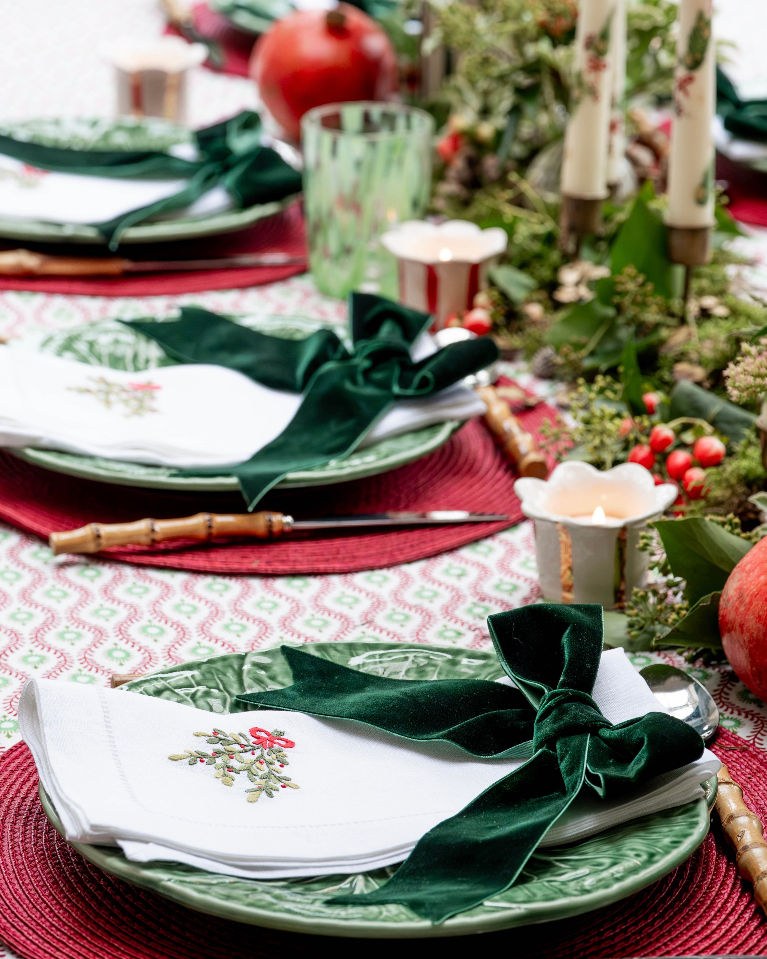 Festive Bunch Embroidered Napkins (Set of 2)