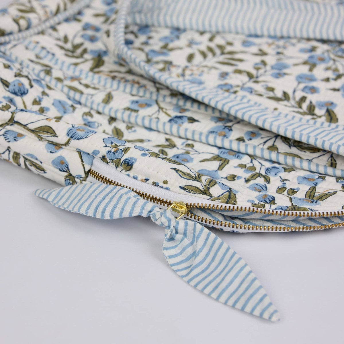 Blue Songbird Quilted Shopping Tote