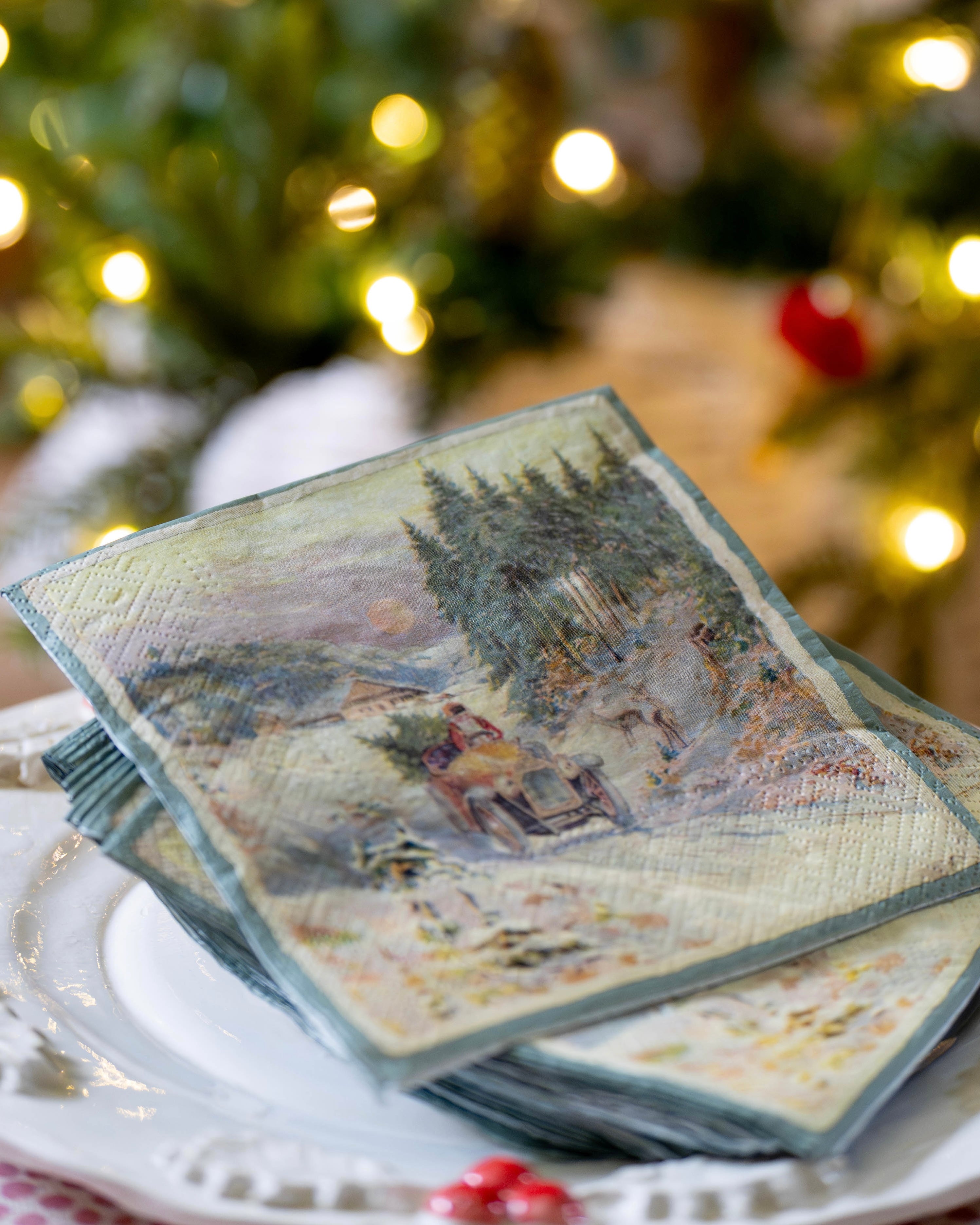 Snowy Christmas Paper Napkins
