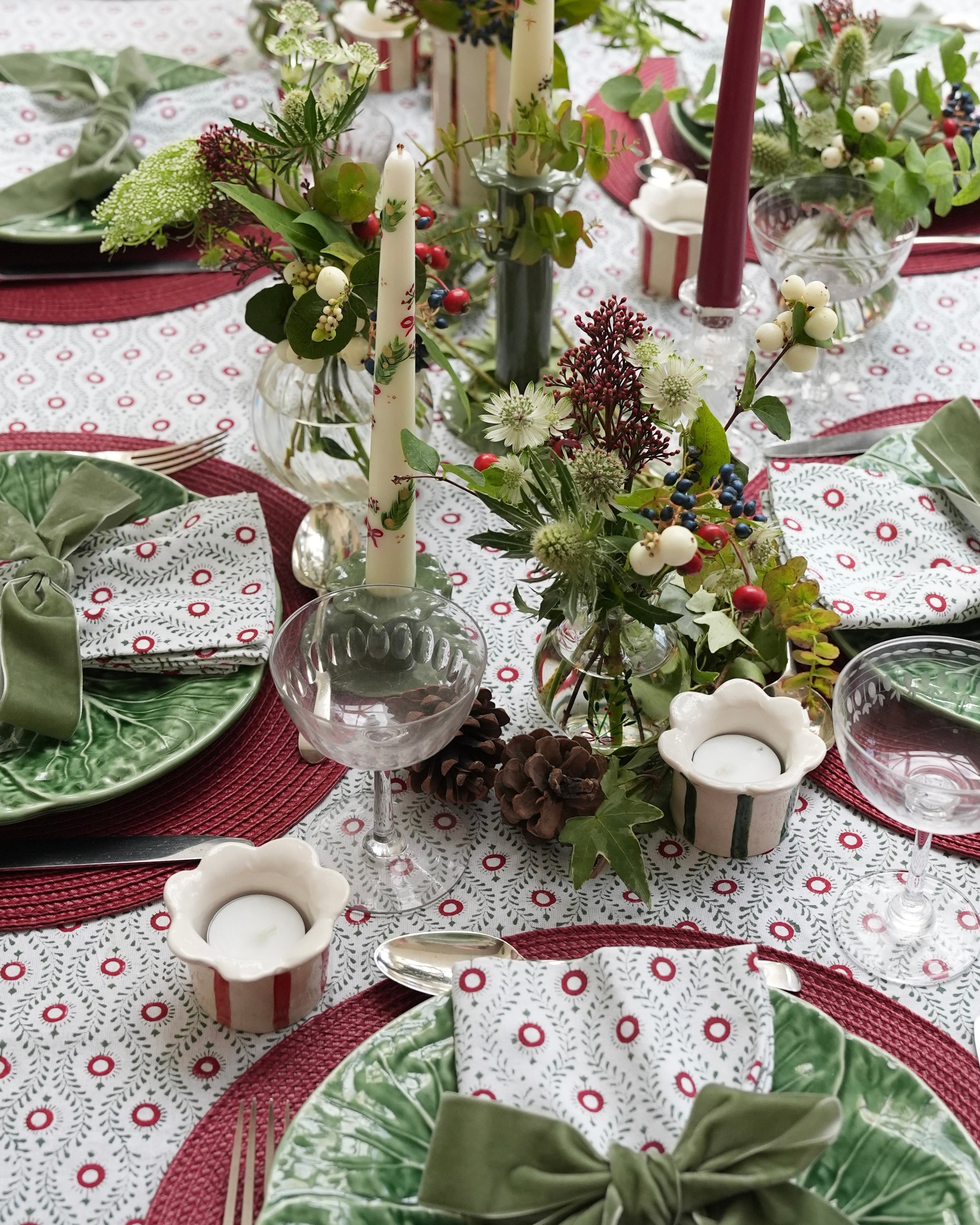 Festive Mila Handblocked Tablecloth