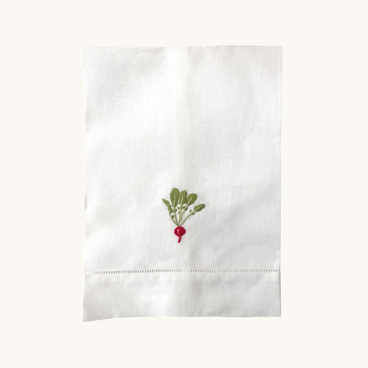 Radish Embroidered Hand Towel