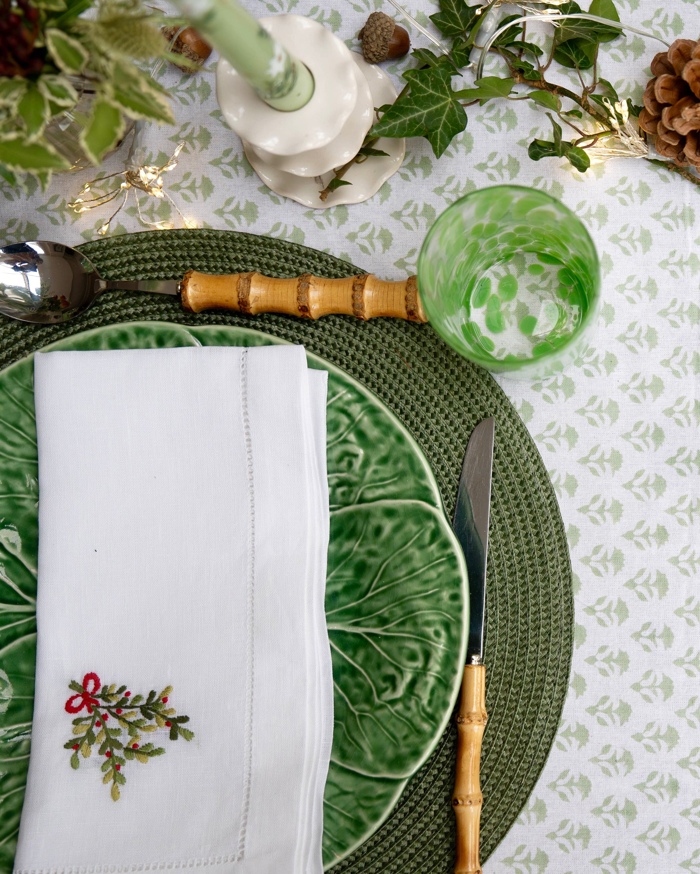Festive Bunch Embroidered Napkins (Set of 2)
