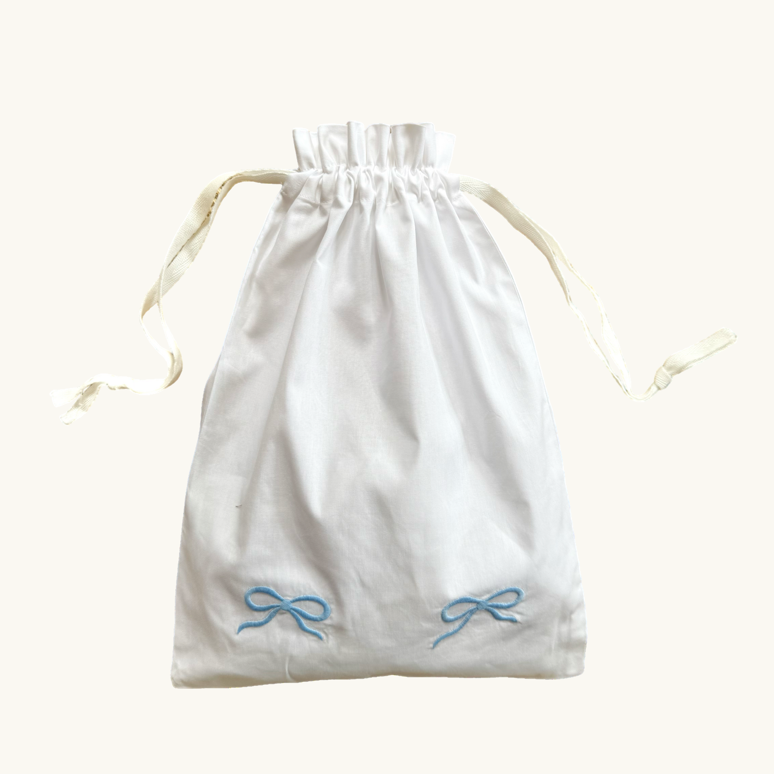 Blue Bow Cotton Bag