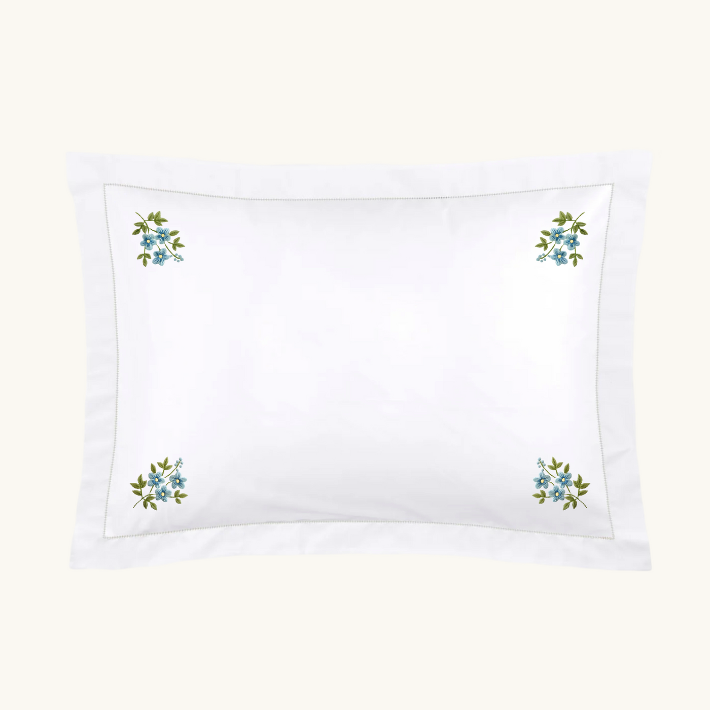 Embroidered Large Blue Ruffle Square Pillowcase main image 0