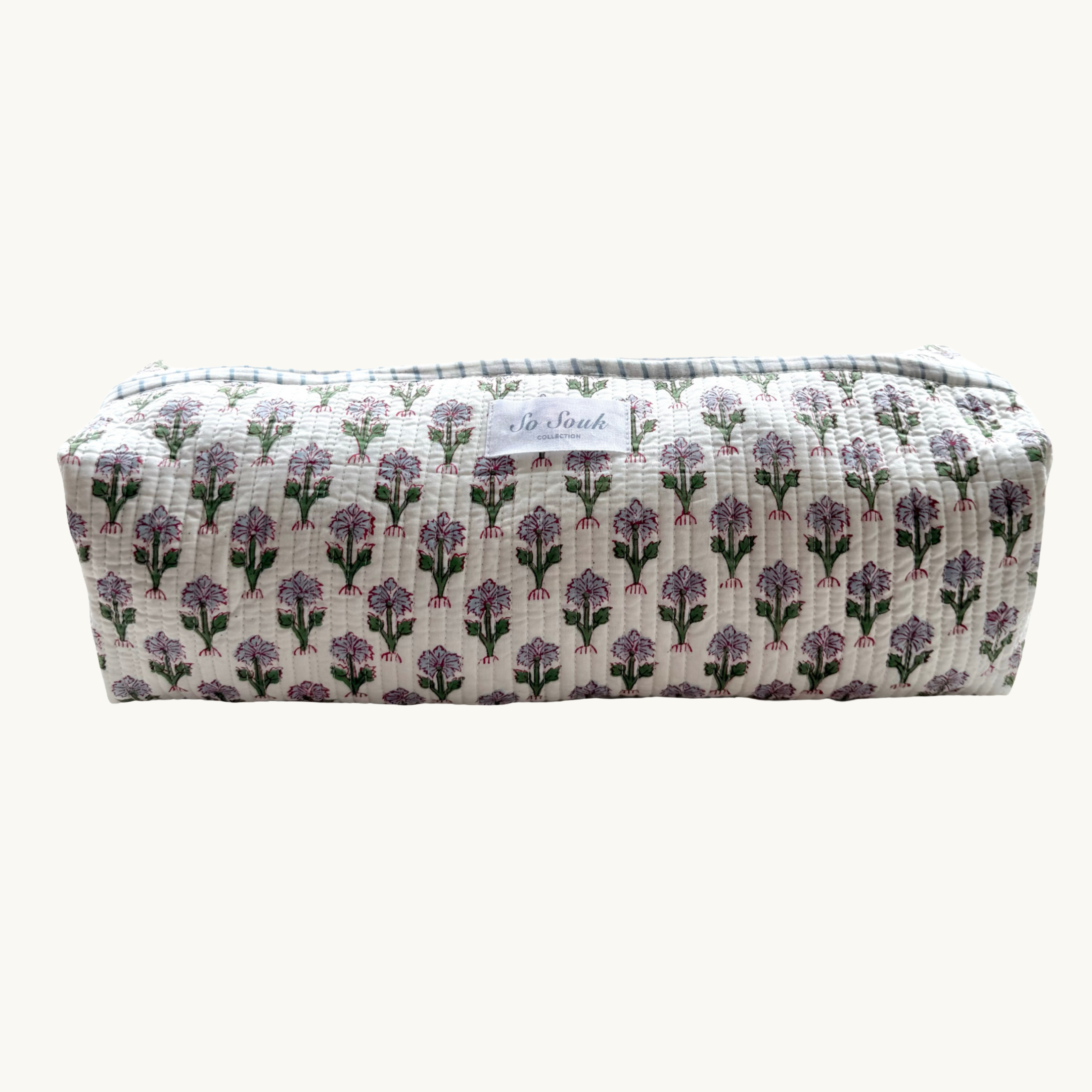 Floral patterned hair accessories bag