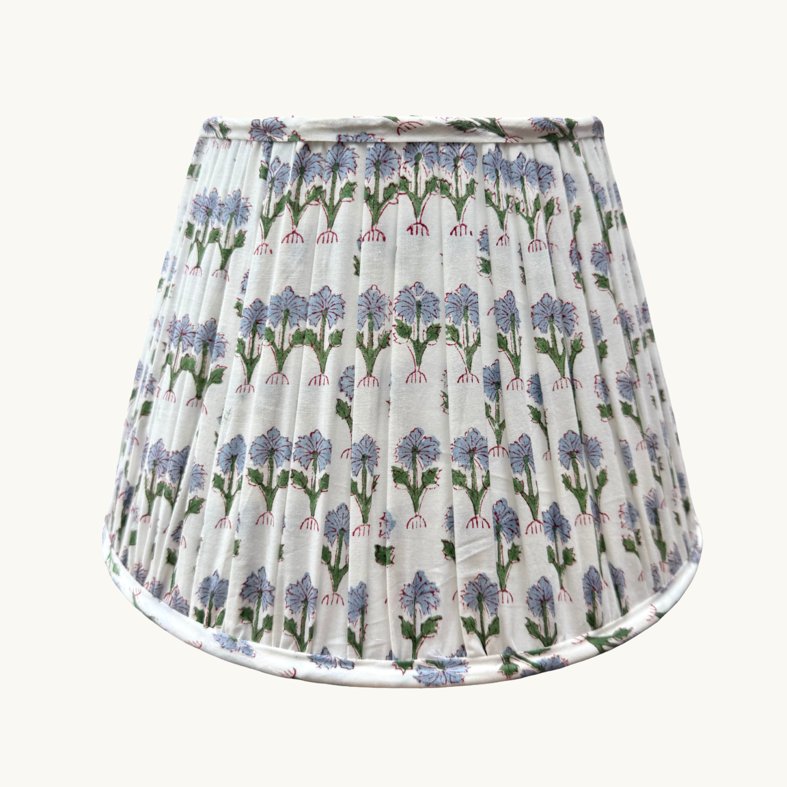 Floral patterned lampshade on a white background