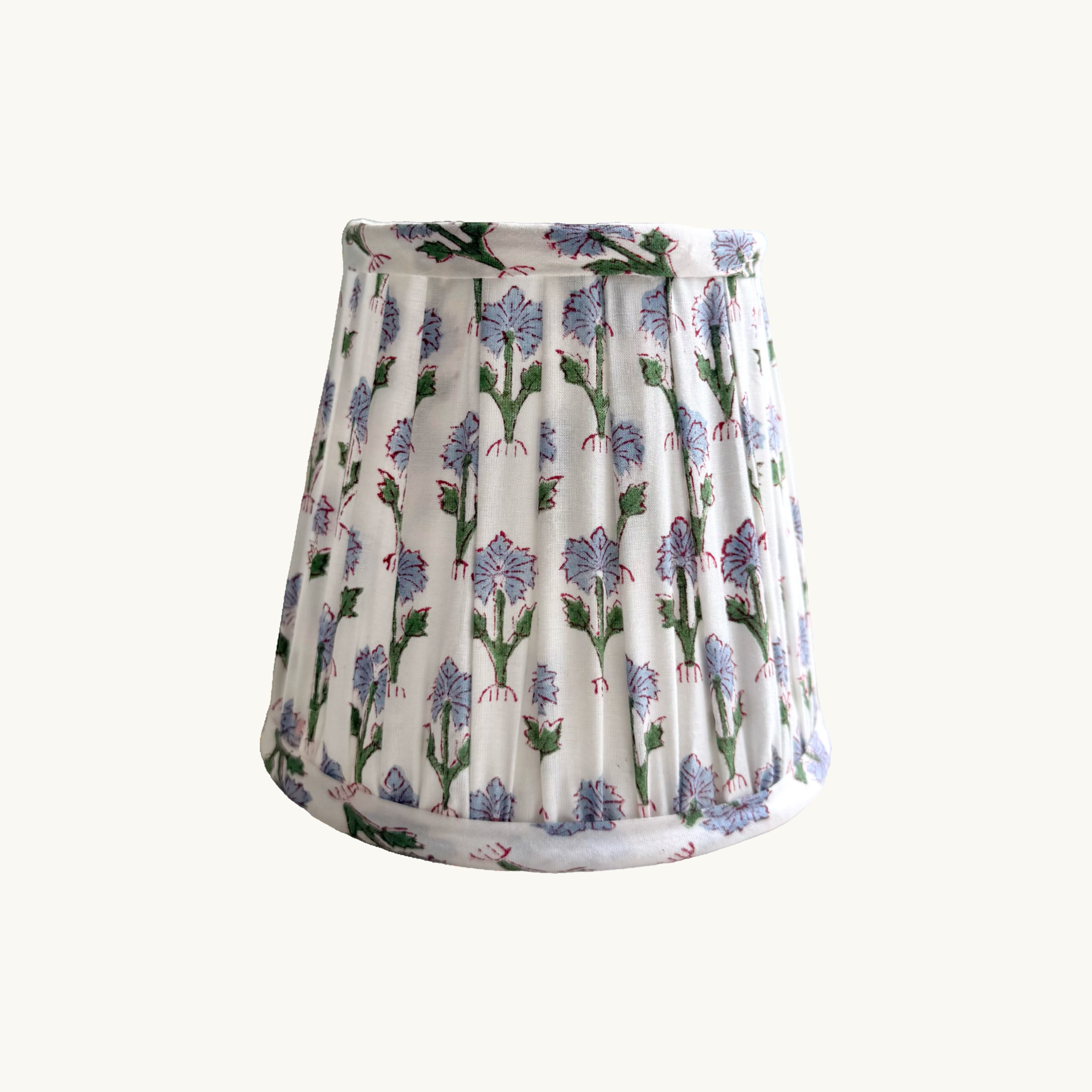 Blue Jemima Handblocked Gathered Lampshade
