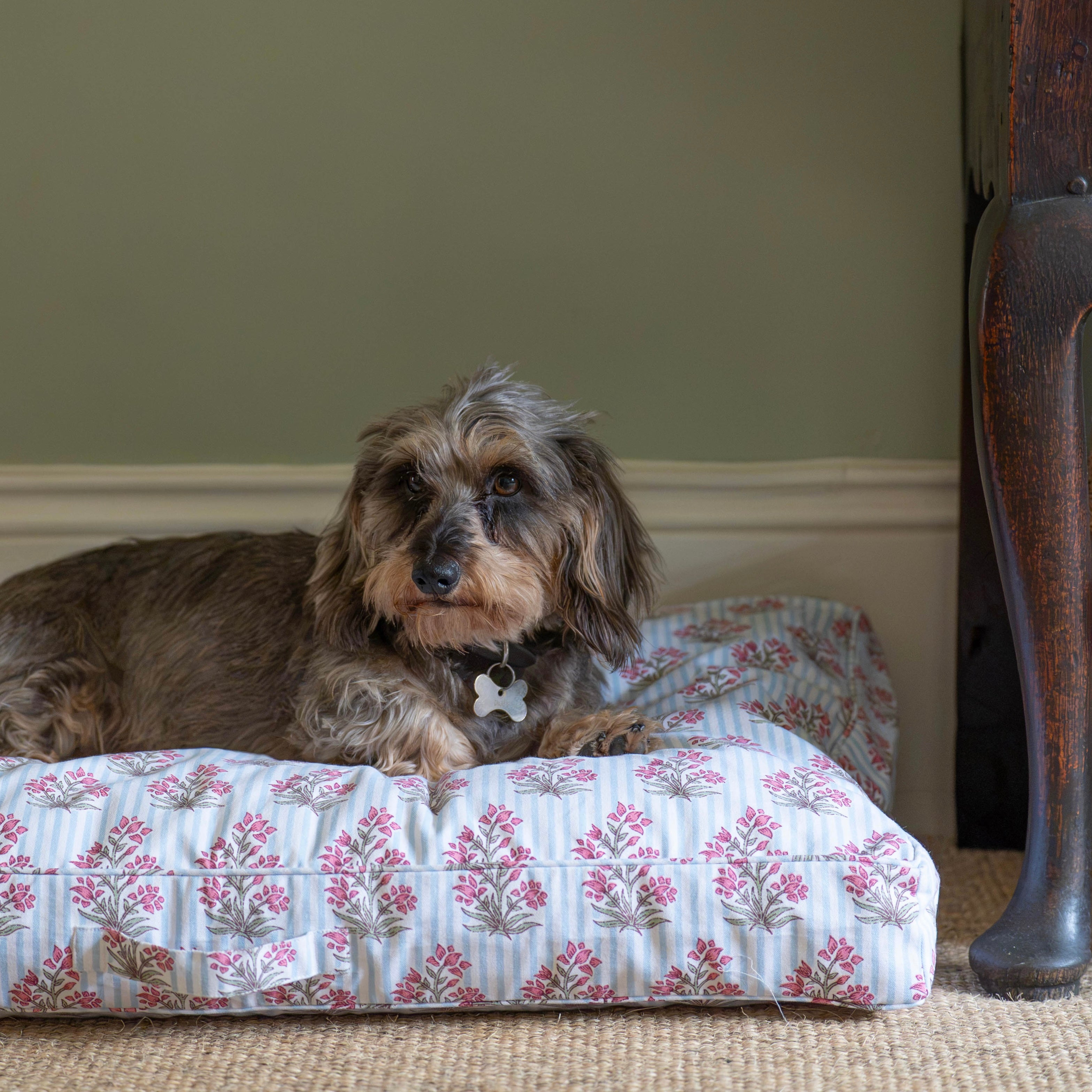 Blue Johari Dog Bed