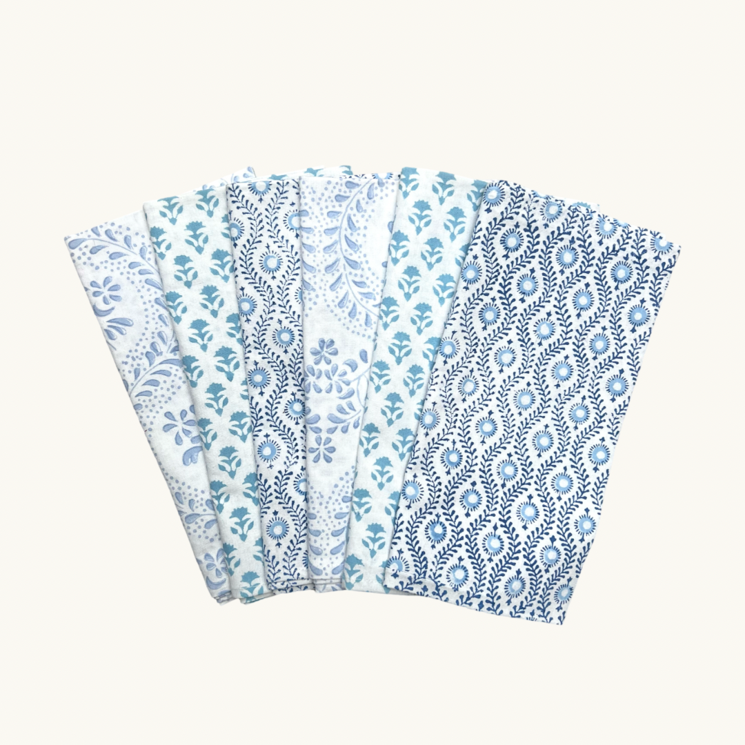 Blue Mixed Handblocked Napkins