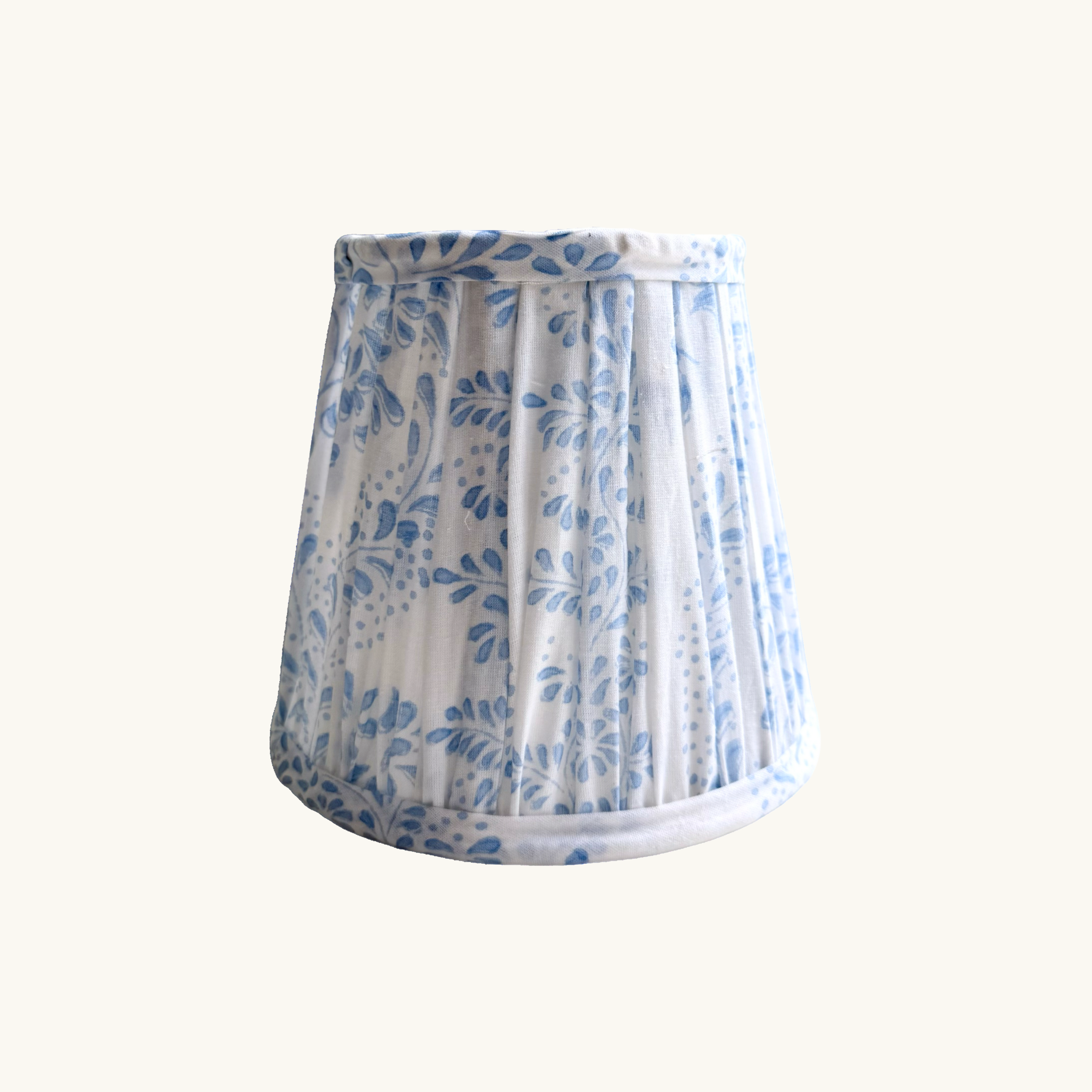 Blue Rosalie Handblocked Gathered Lampshade