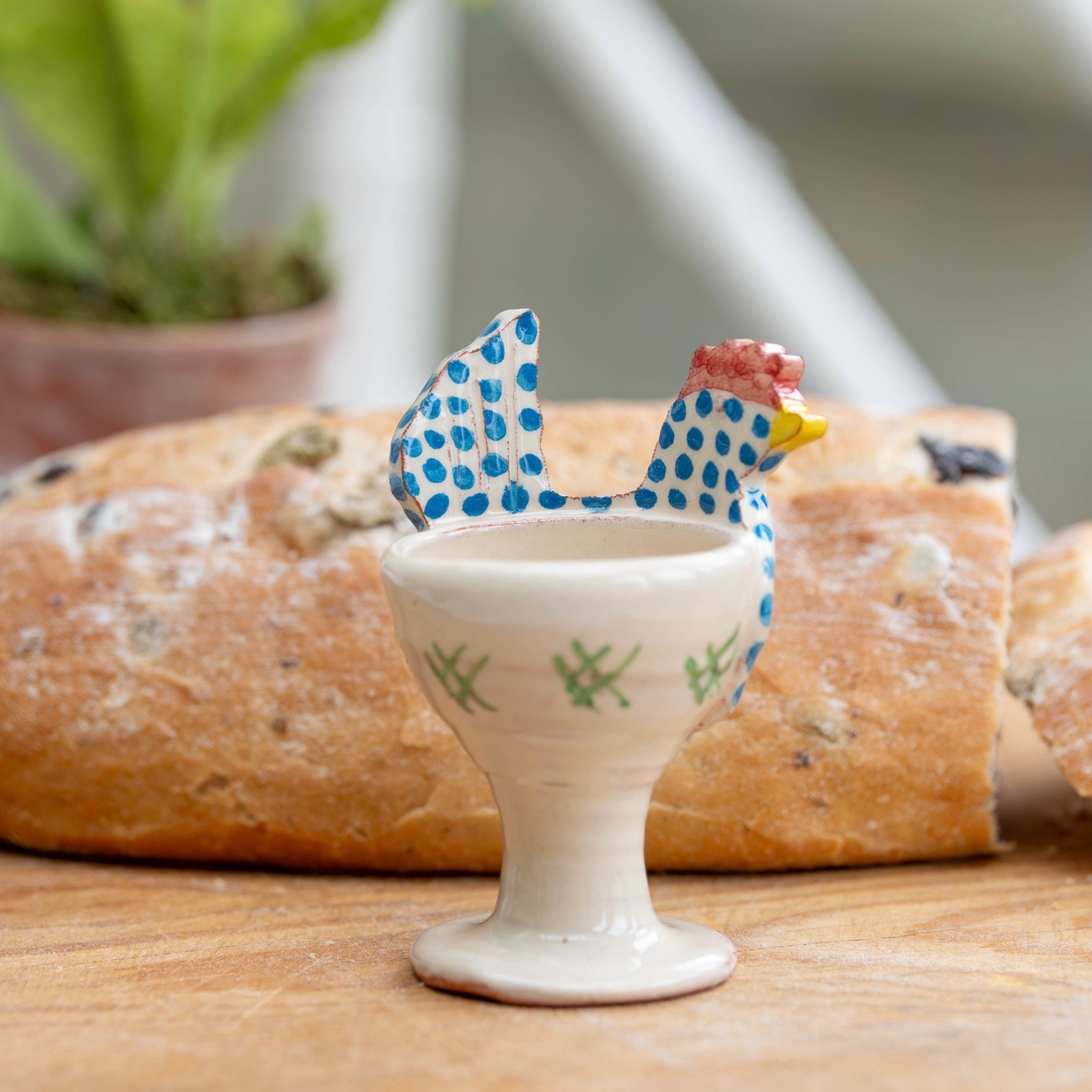 Blue Spotty Hen Egg Cup