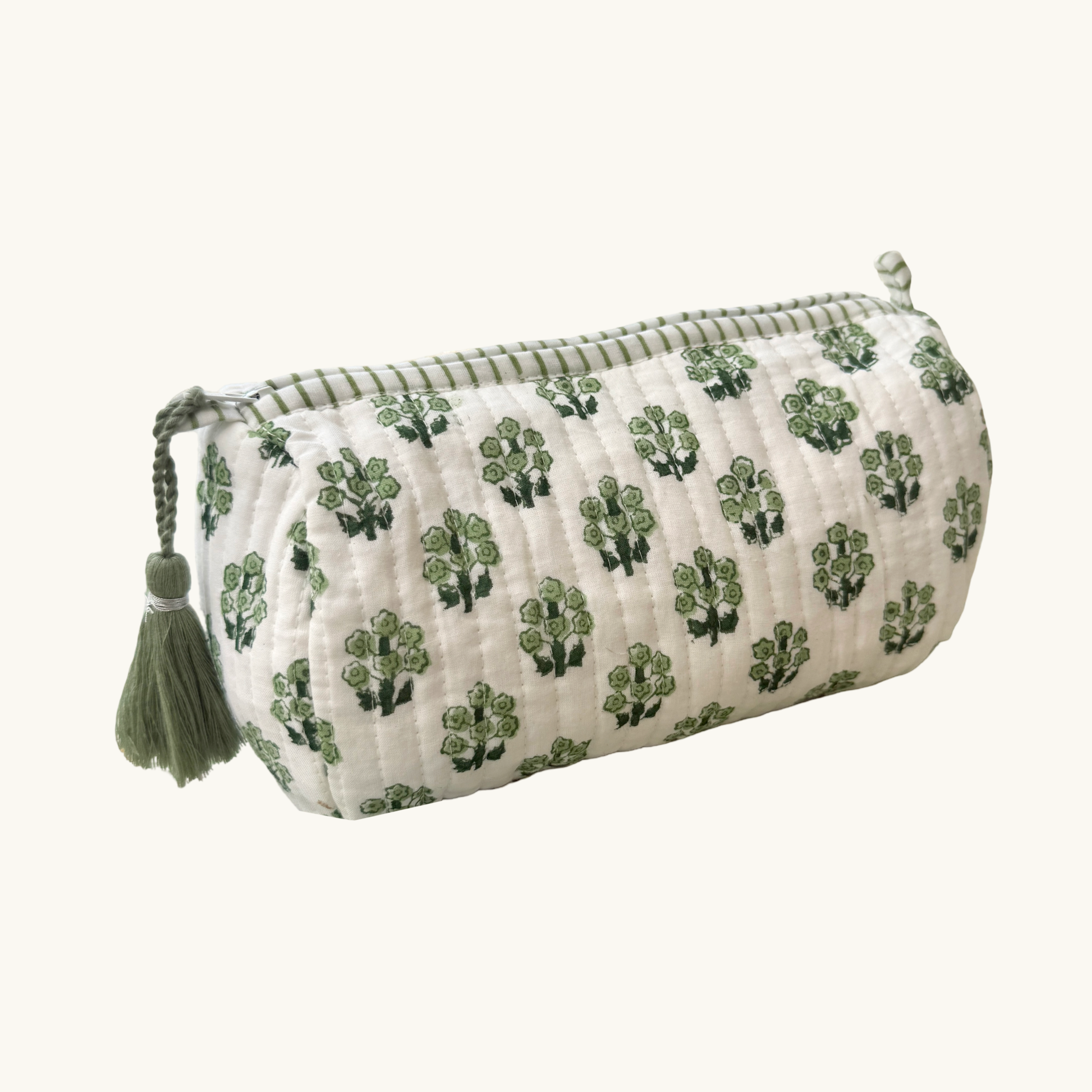 Green Daphne Handblocked Wash Bag