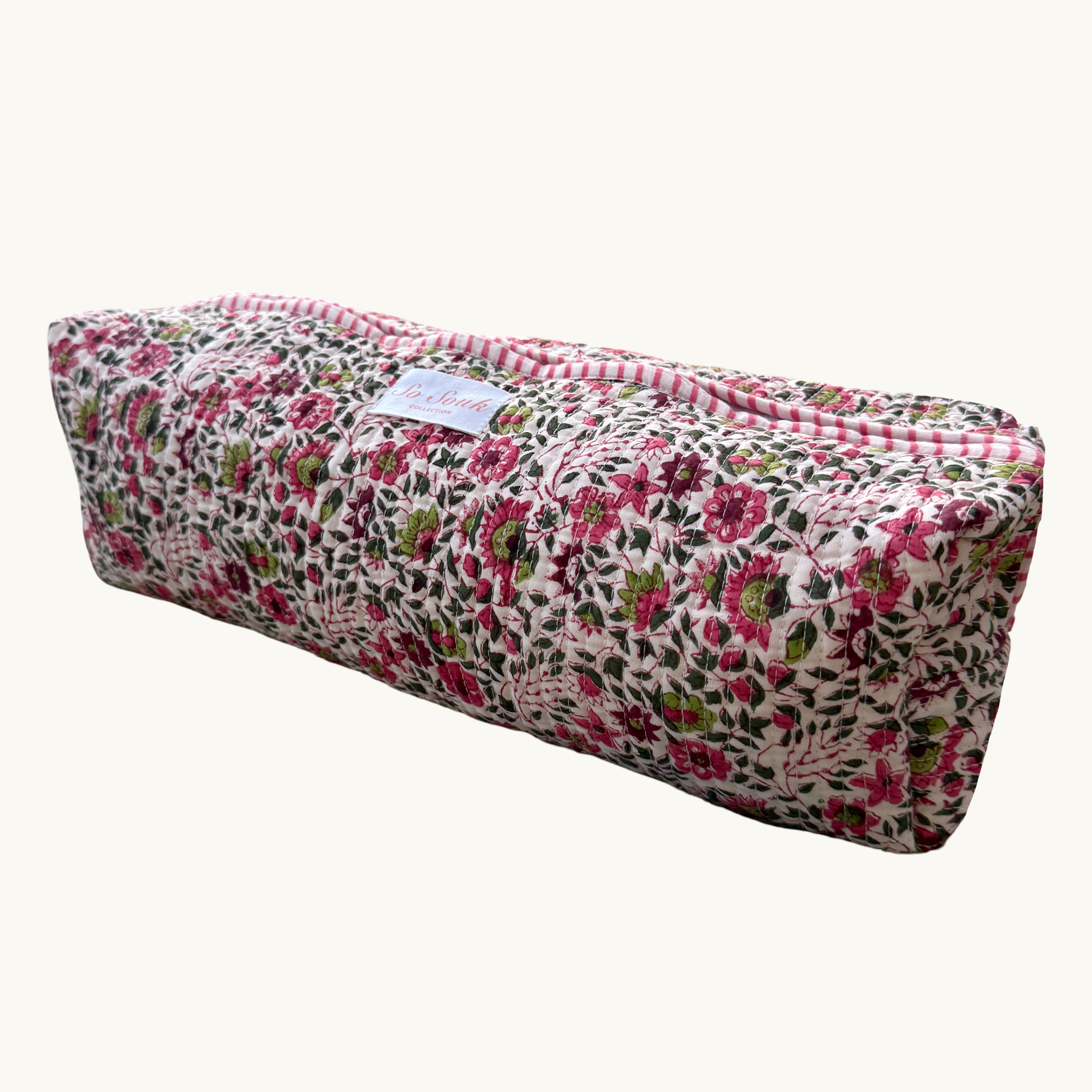 Pink Flora Hair Accessories Bag