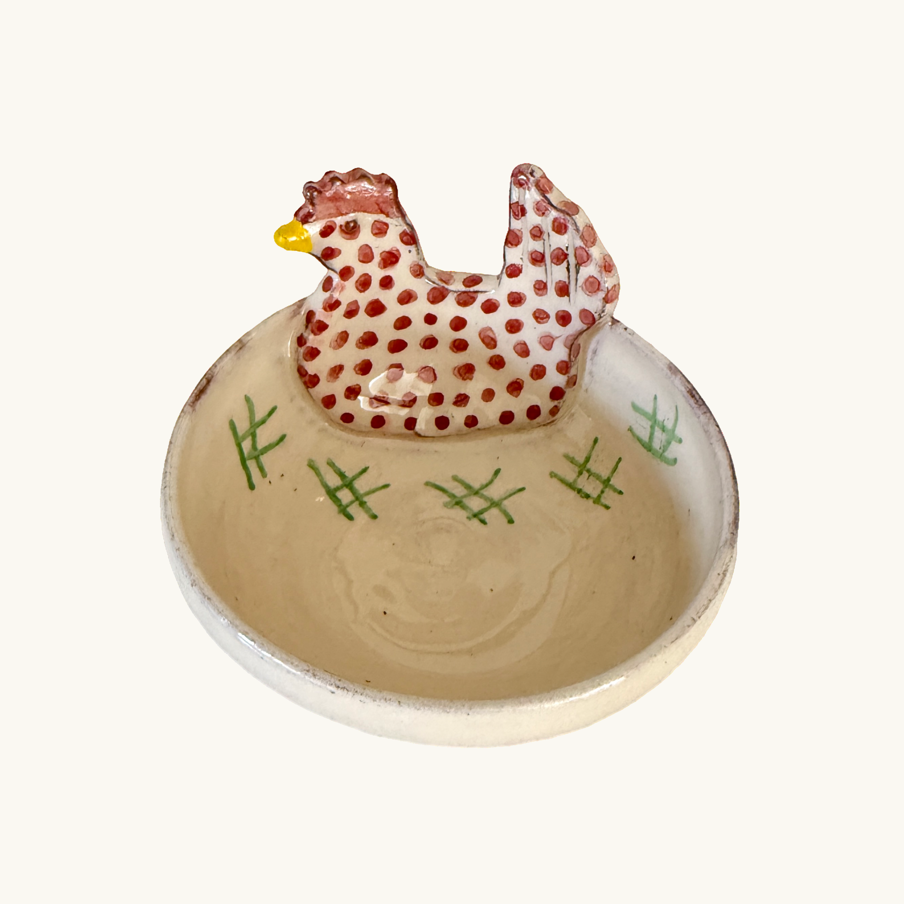 Pink Spotty Hen Dish