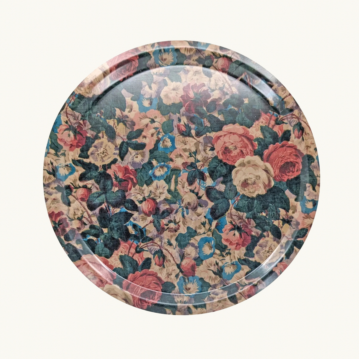 Chintz Birch Wood Tray (Round)