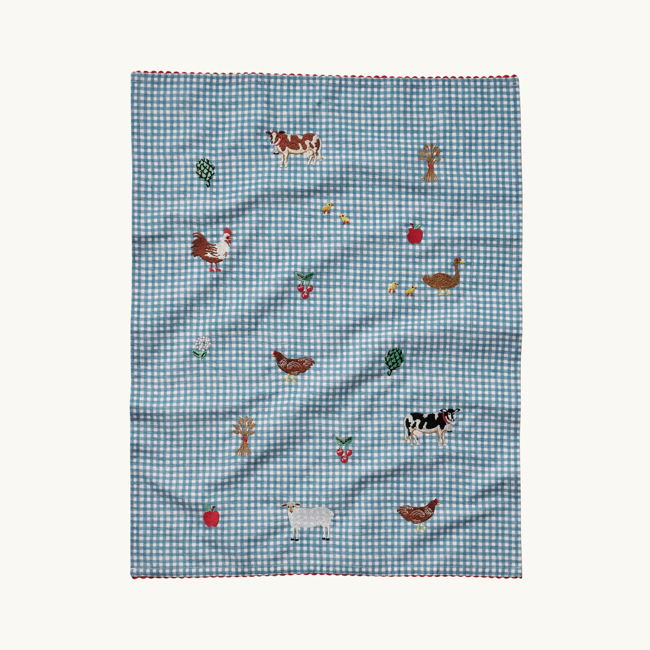Country Farm Gingham Tea Towel