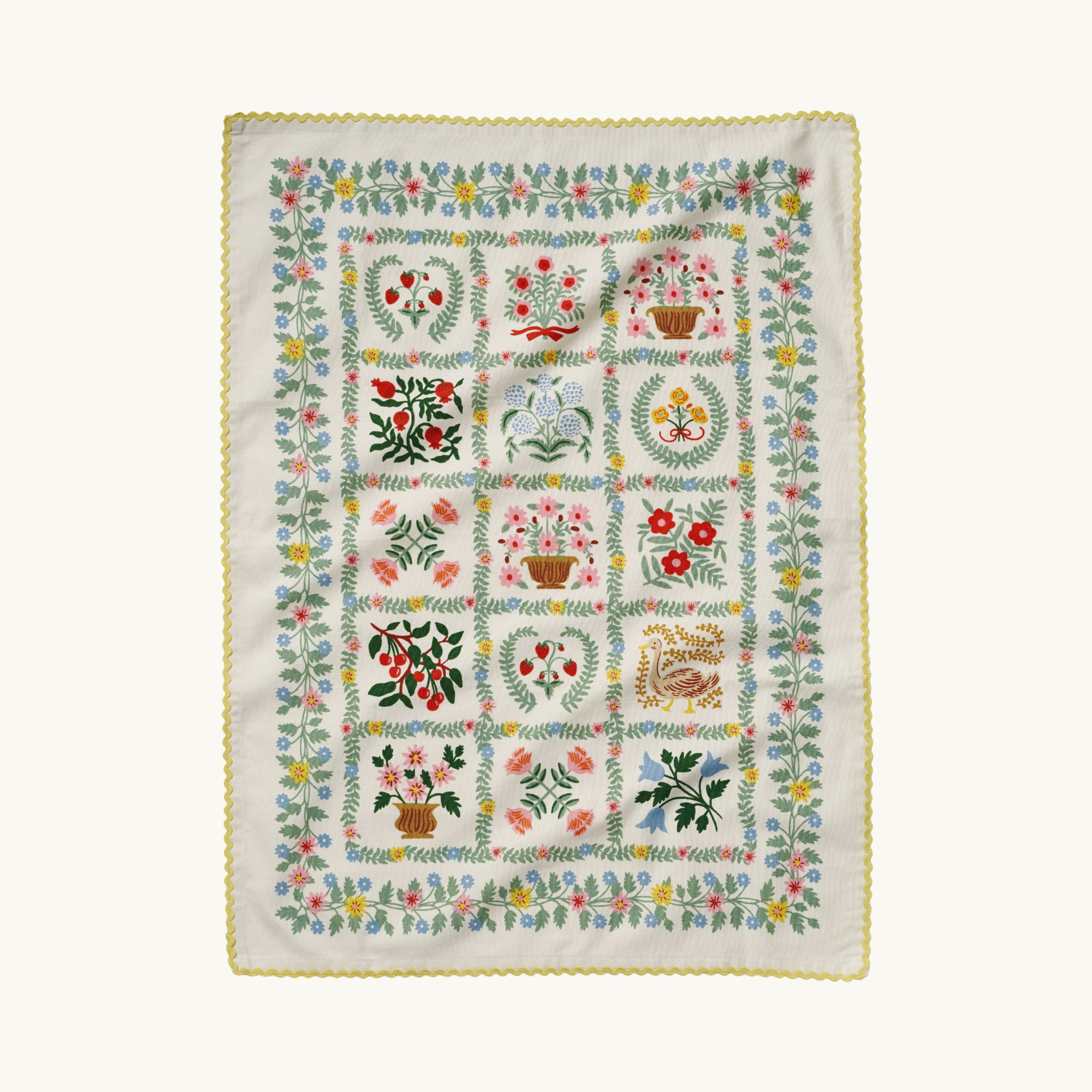 Country Floral Tea Towel