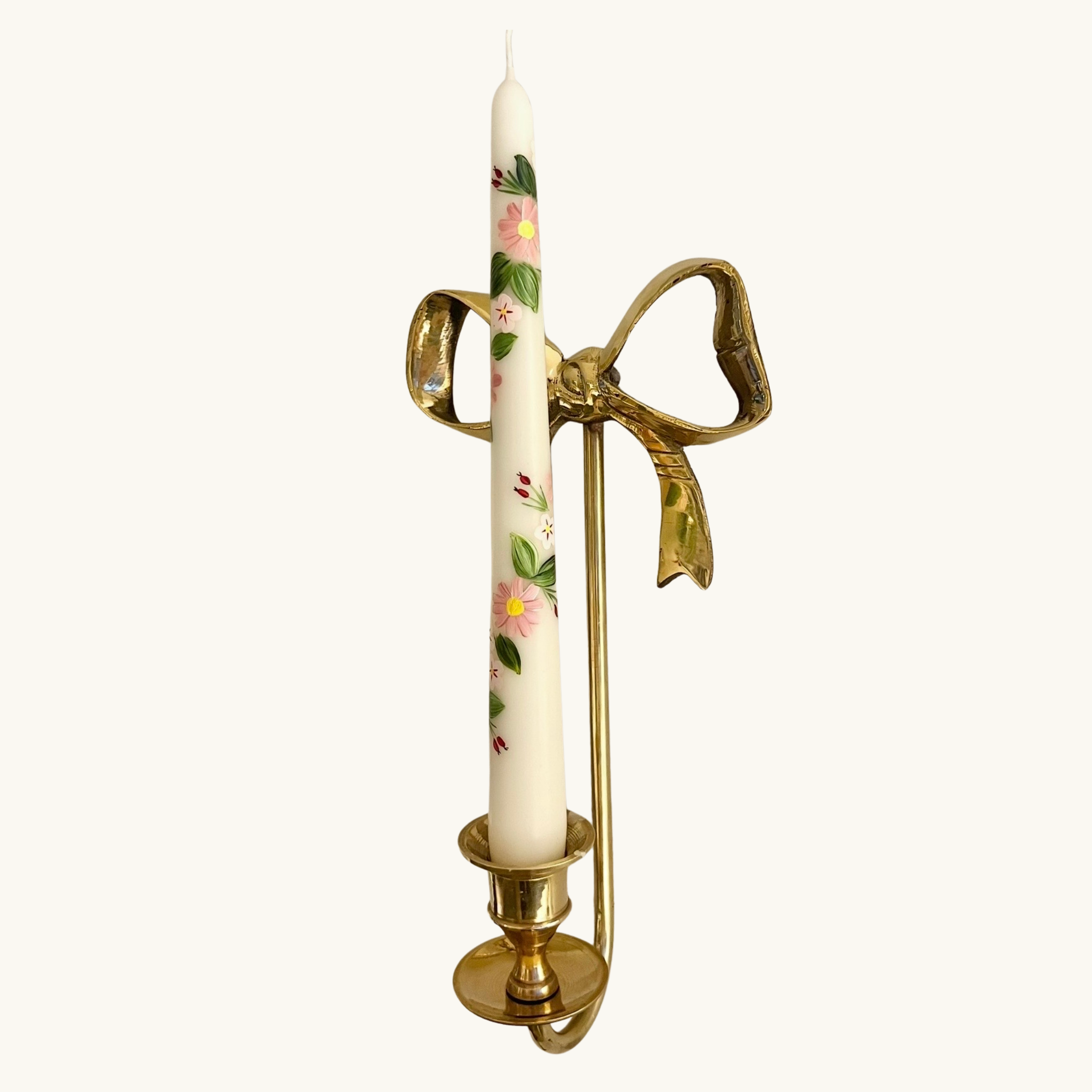 Brass Bow Candle Sconce