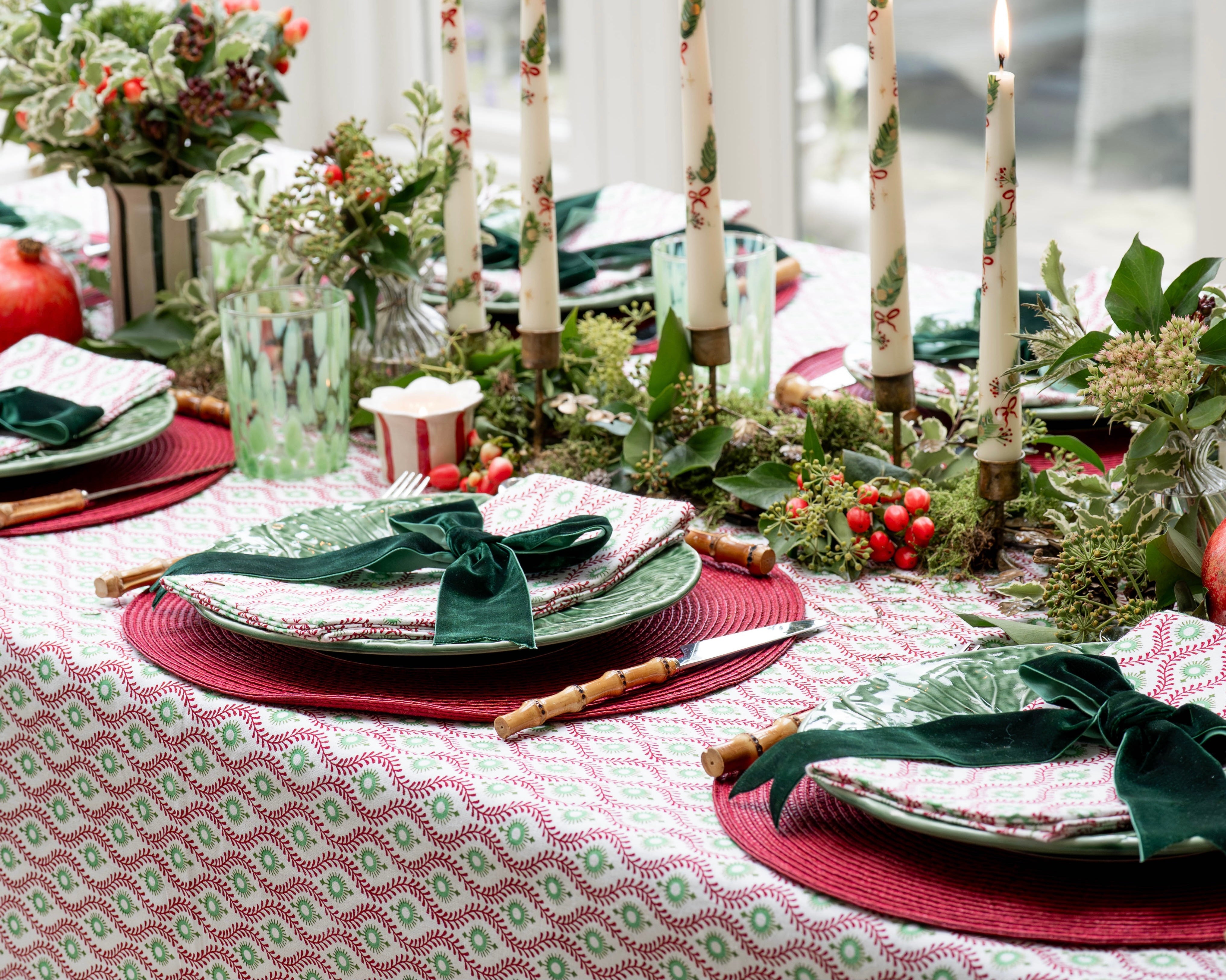 Festive Mila Handblocked Tablecloth