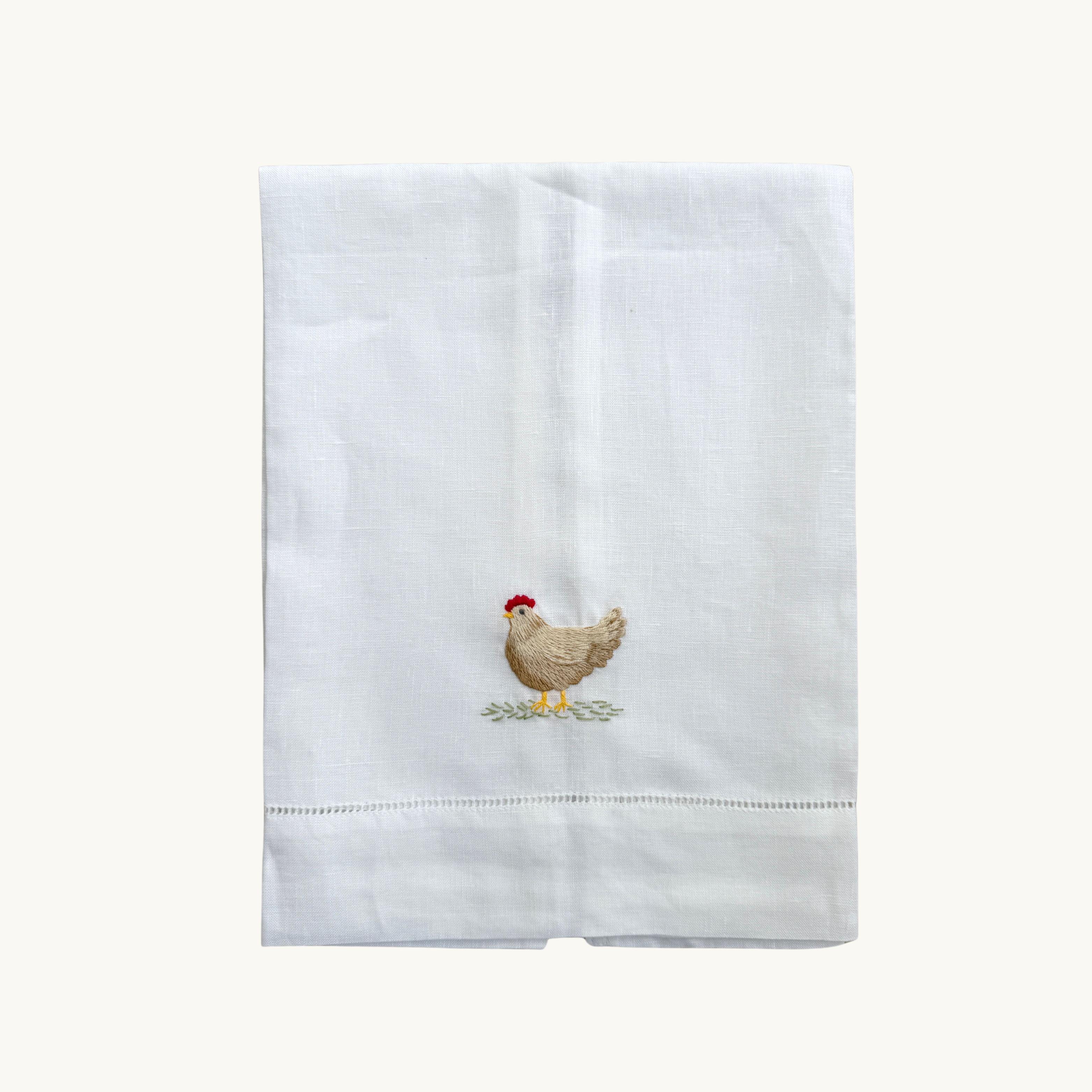 Chicken Embroidered Hand Towel