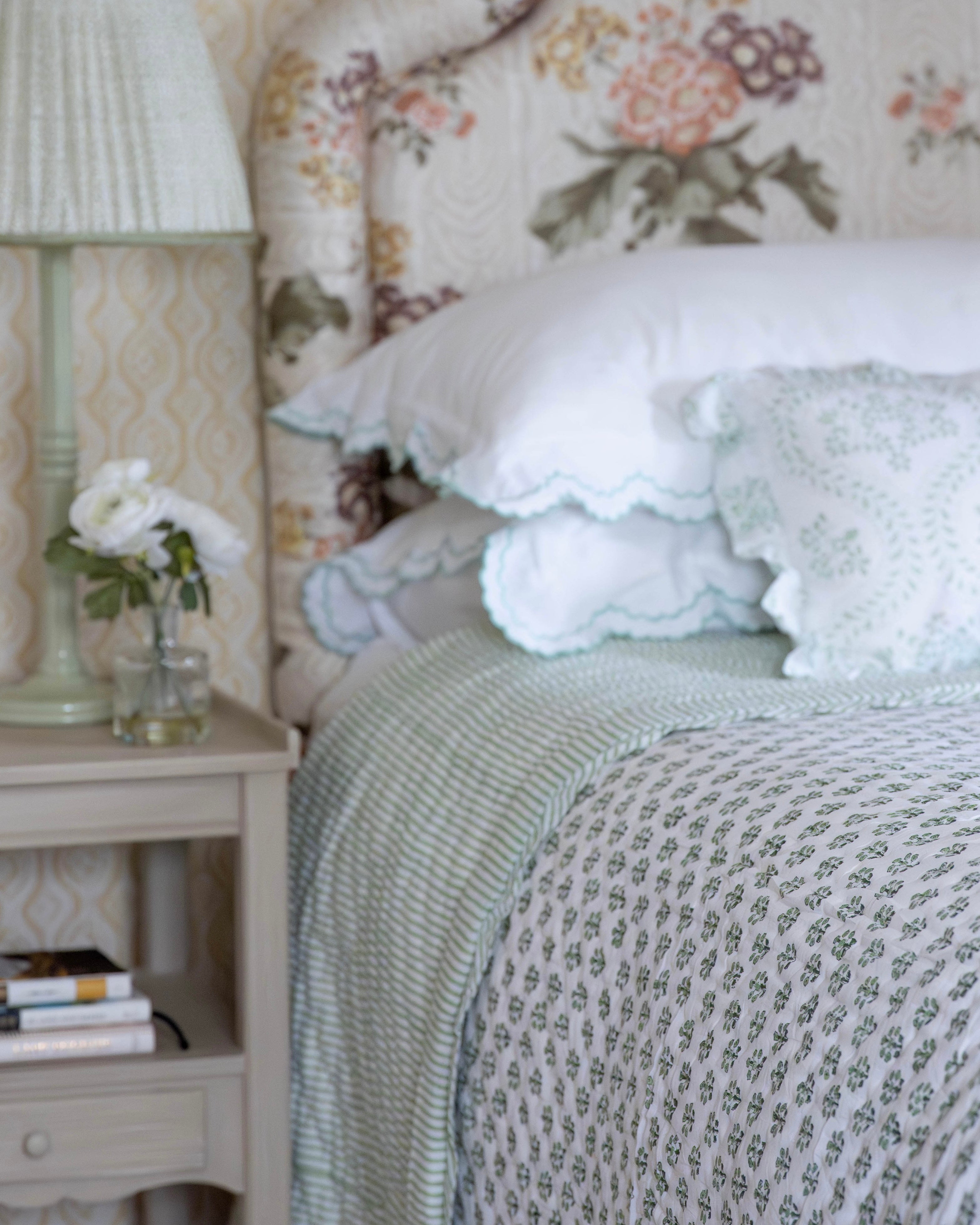 Green Daphne Handblocked Quilt