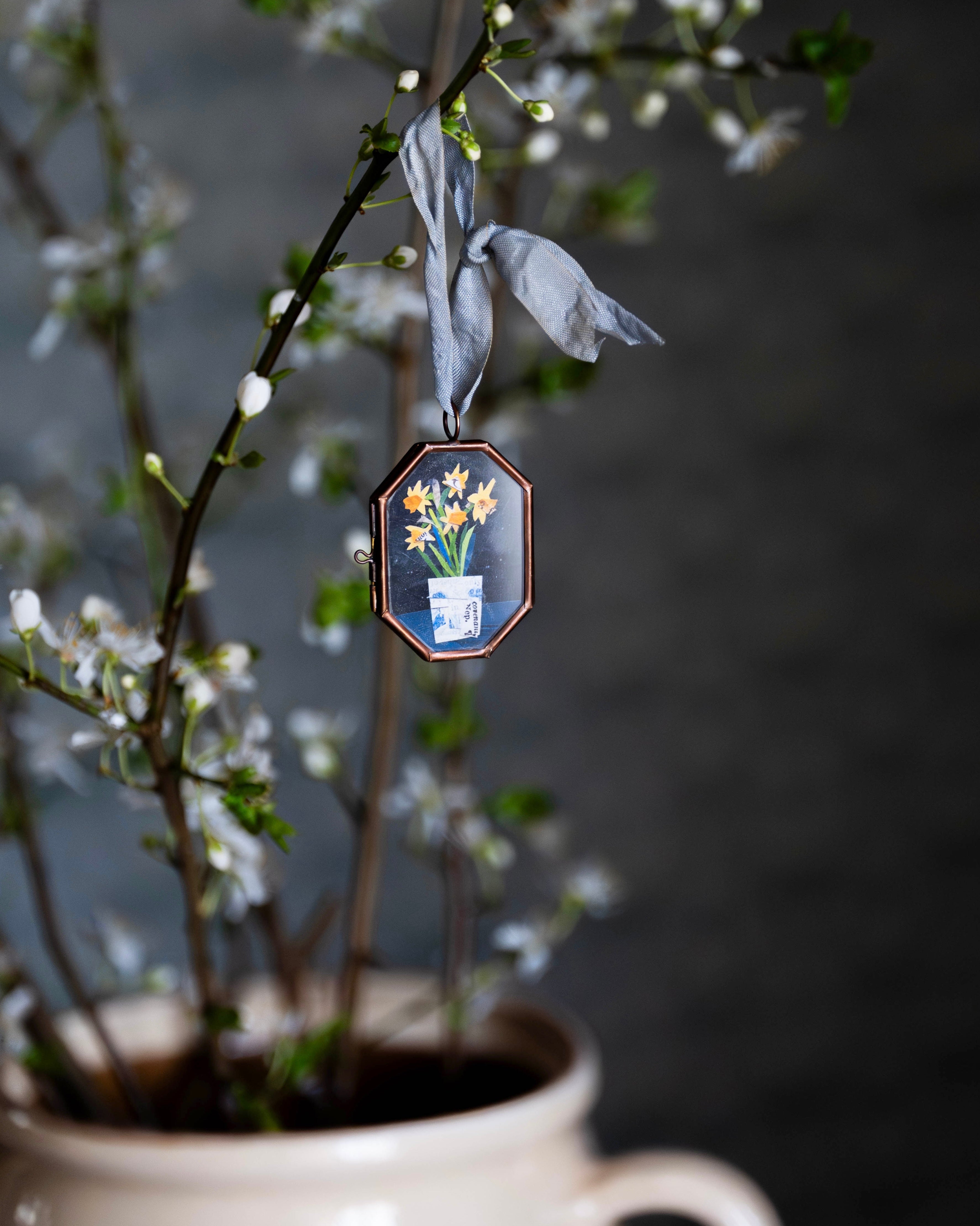 Spring Daffodils Art Locket Ornament