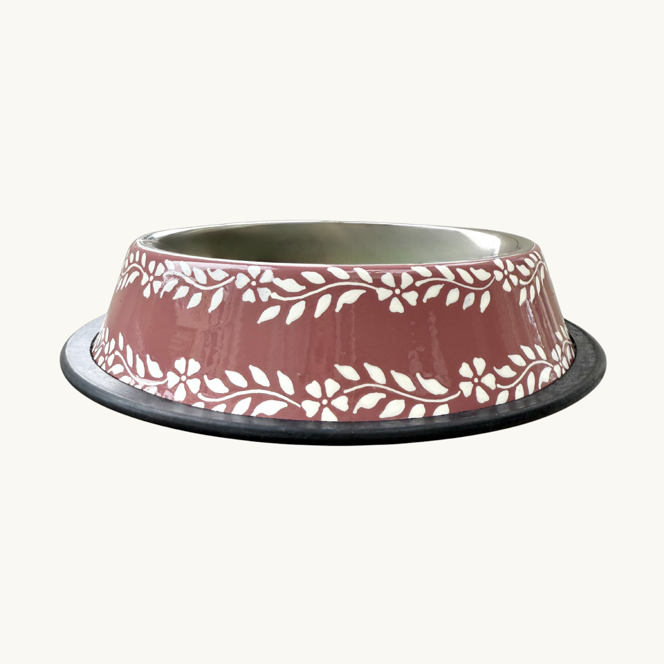 Dusty Pink Enamel Dog Bowl