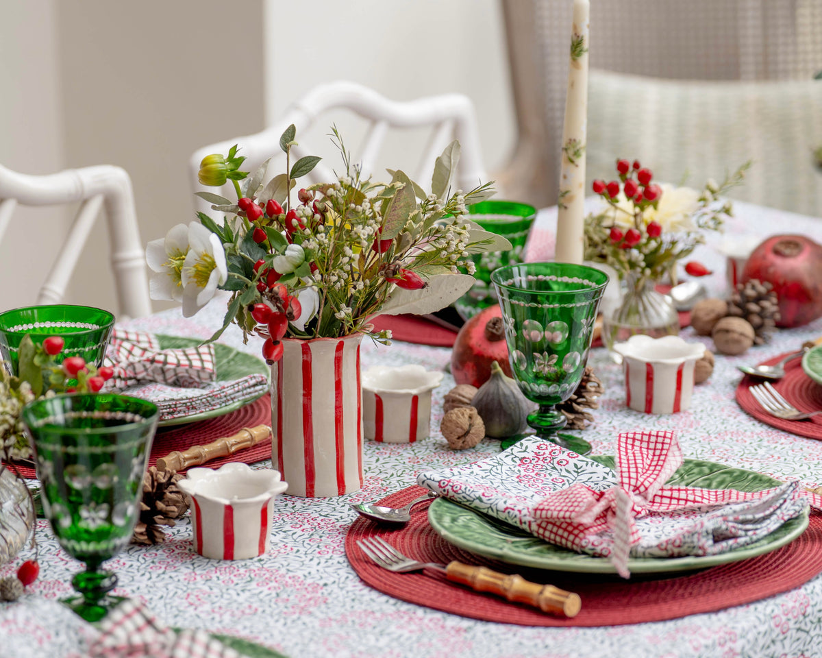 Festive Flowers Handblocked Tablecloth