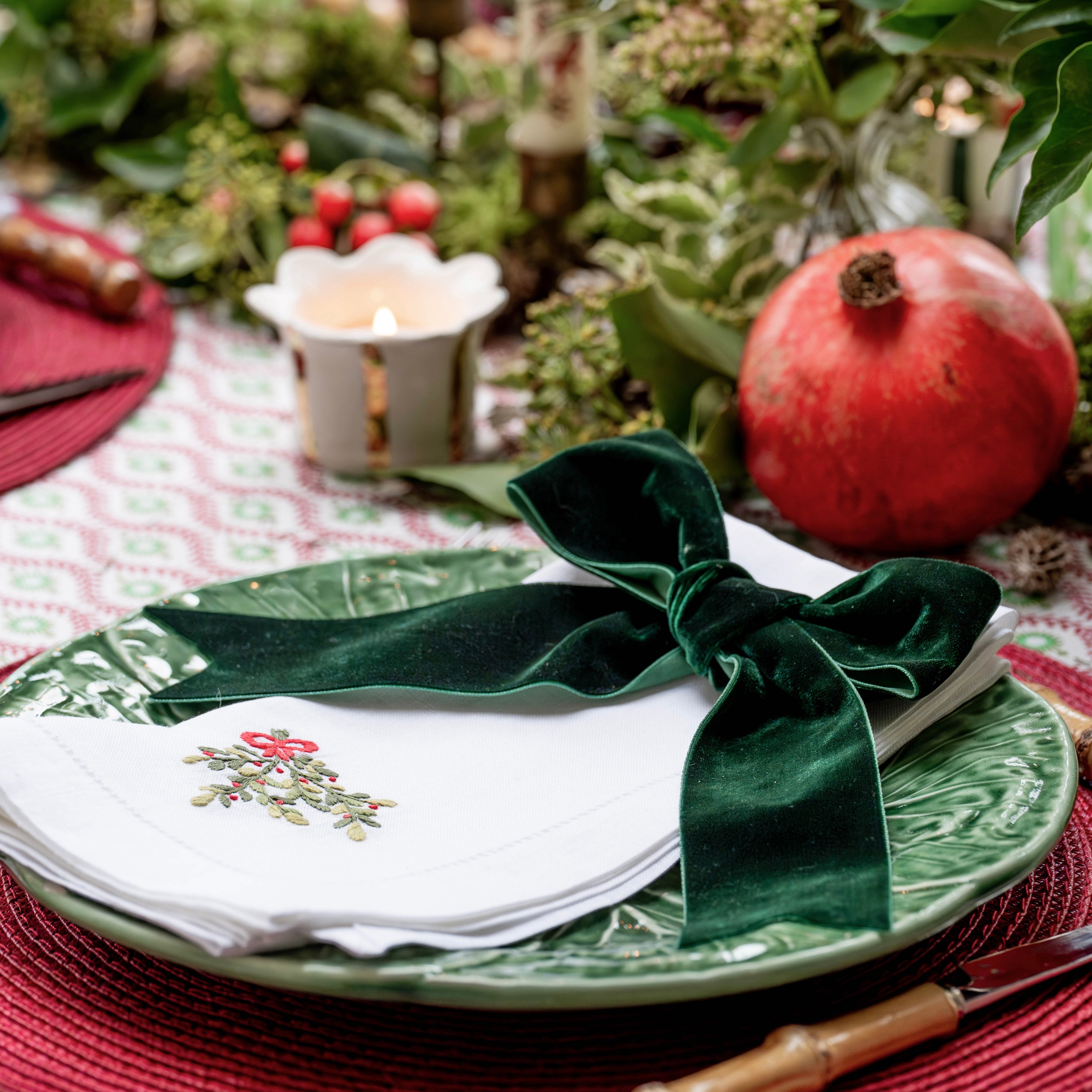 Festive Bunch Embroidered Napkins (Set of 2)