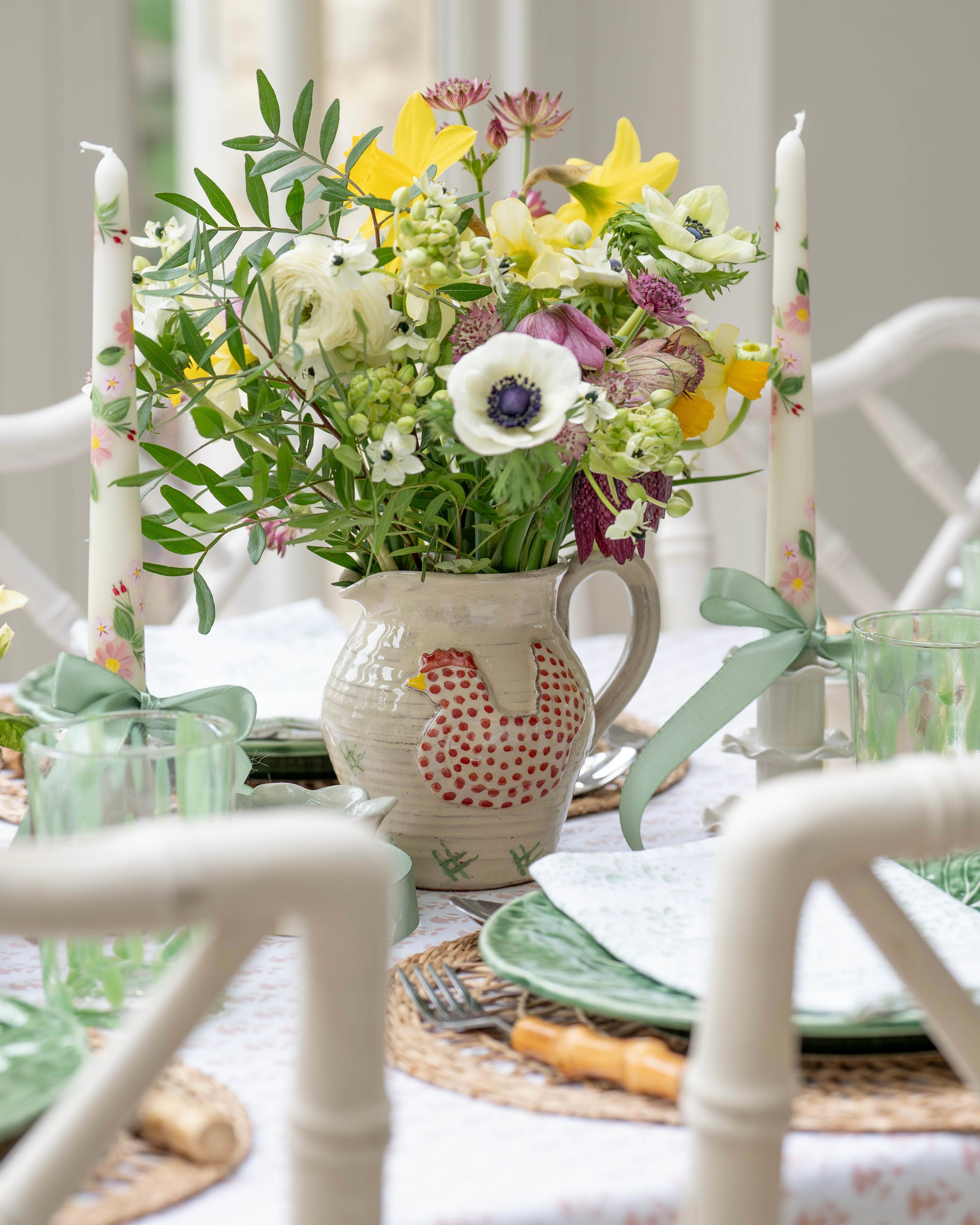 Pink Spotty Hen Jug