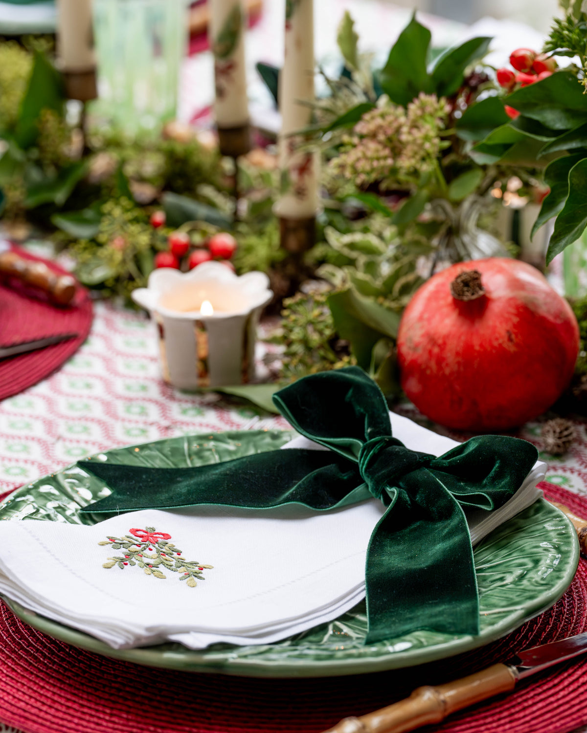 Festive Bunch Embroidered Napkins (Set of 2)