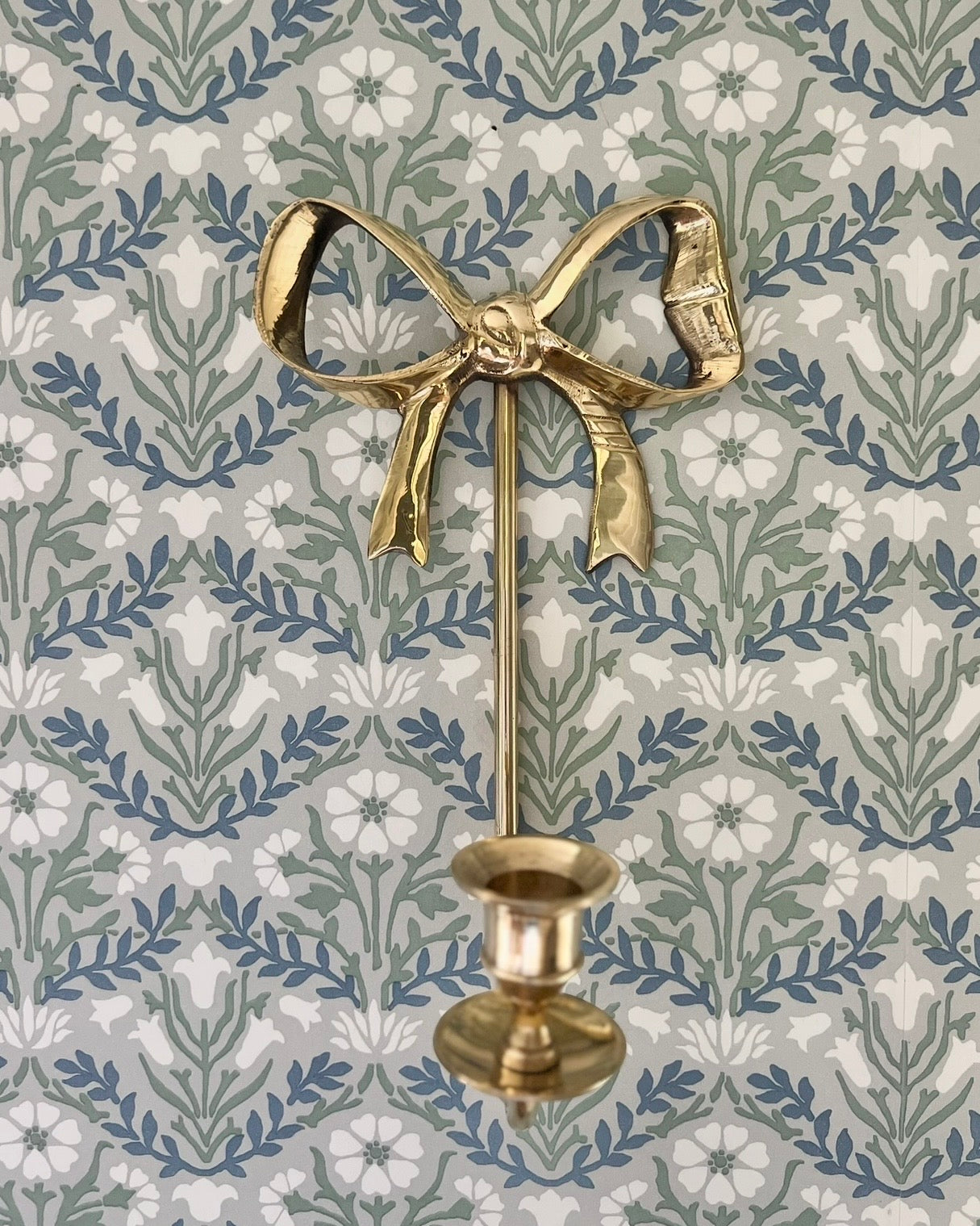 Brass Bow Candle Sconce