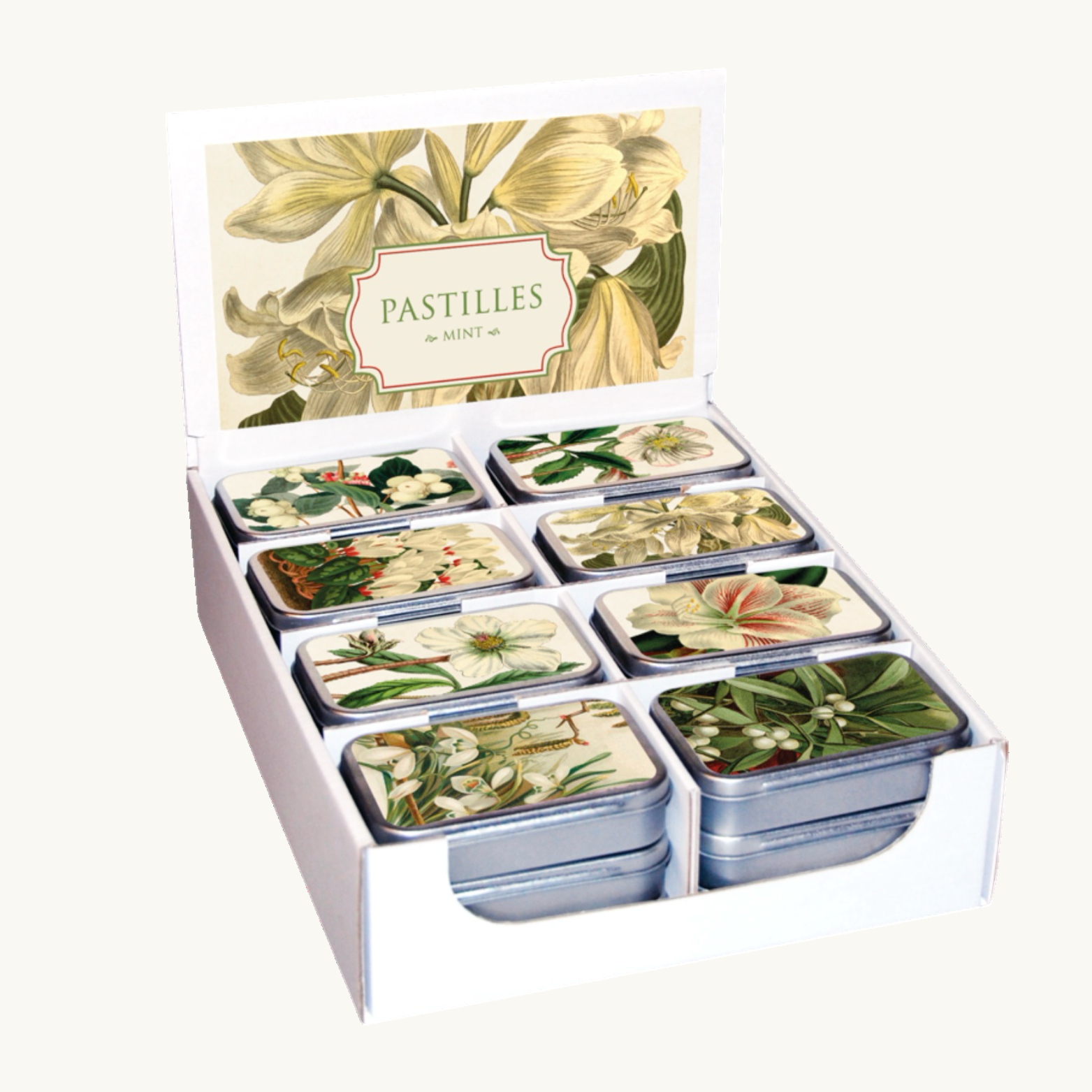 Vintage Festive Flowers Pastille Tins